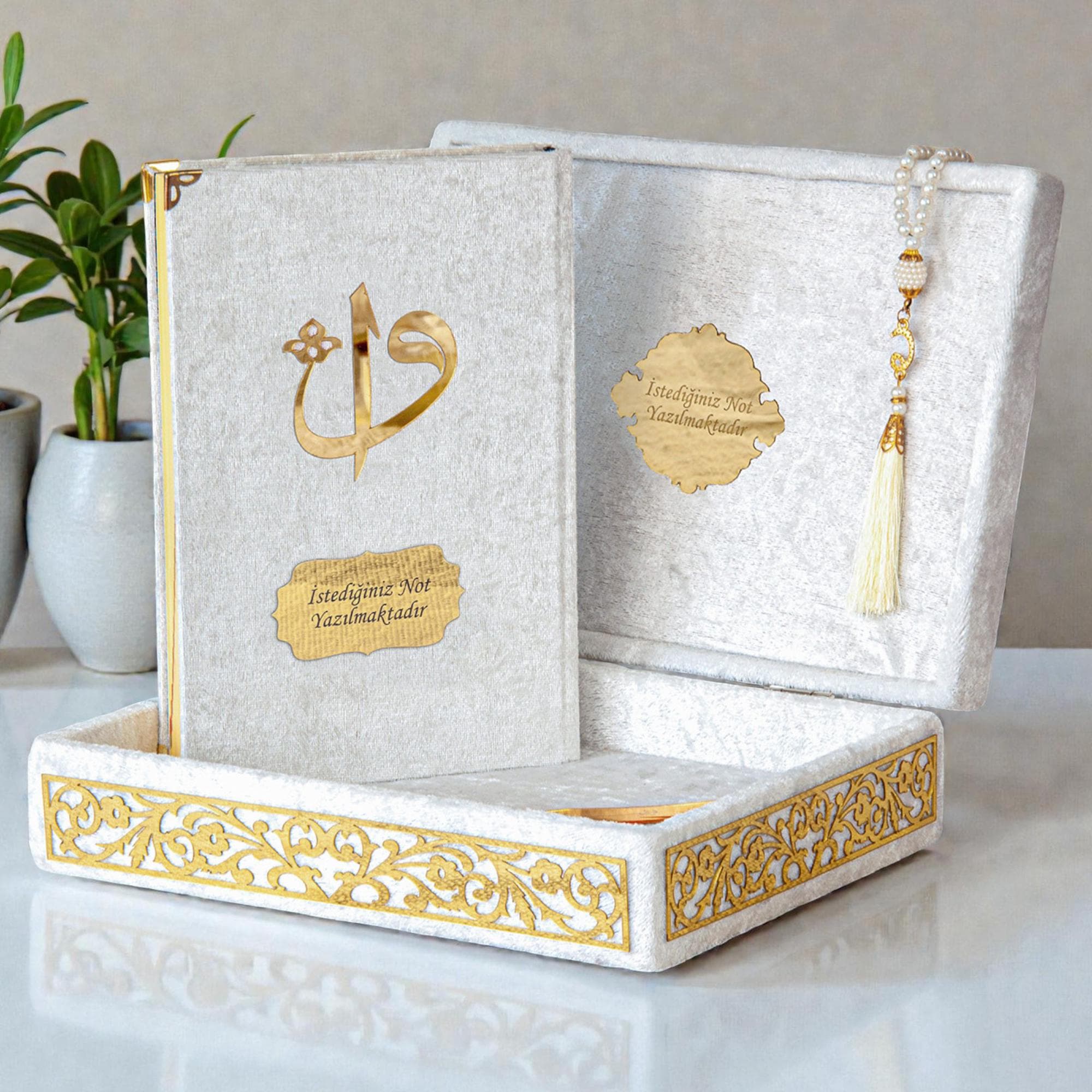 Personalized Holy Quran Set with Velvet Covered Box Islamic Gift Set Muslim Gift Islamic Wedding Gift Birthday Gift Umrah Eid Gift Black - image 4