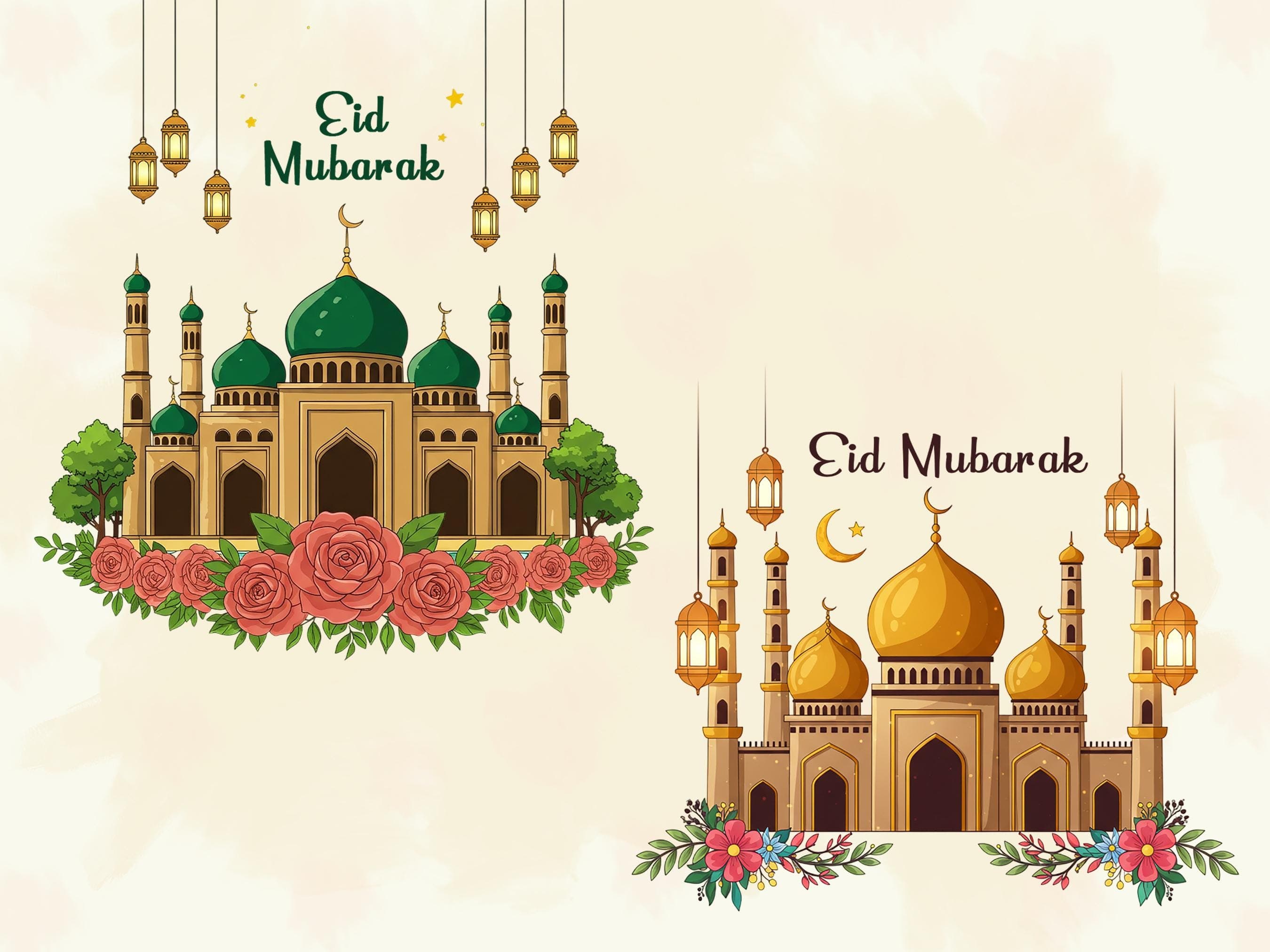 Eid Mubarak PNG Bundle, Islamic Eid Clipart for Sublimation, Ramadan Designs, Instant Download - image 3
