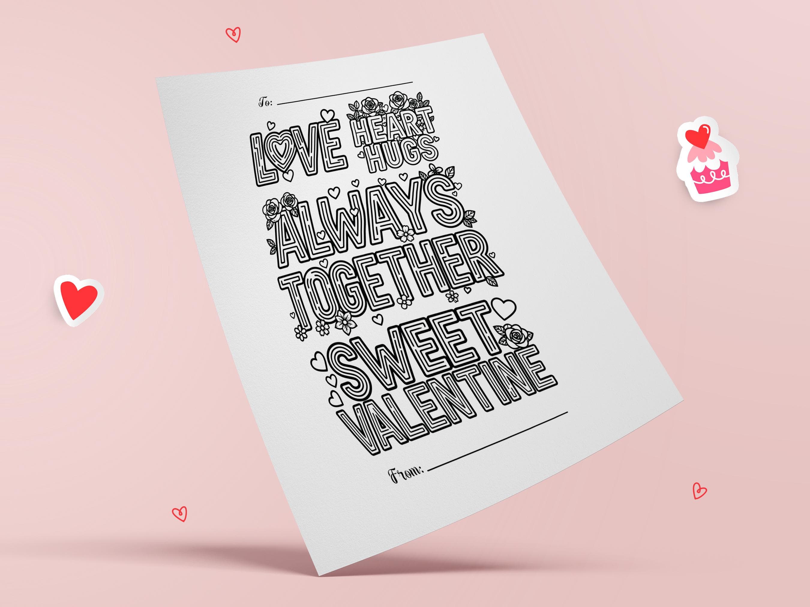 Valentine Coloring Card | Maze LOVE Floral Design | 4x6 Printable | Digital Download | DIY Valentine Craft - image 5