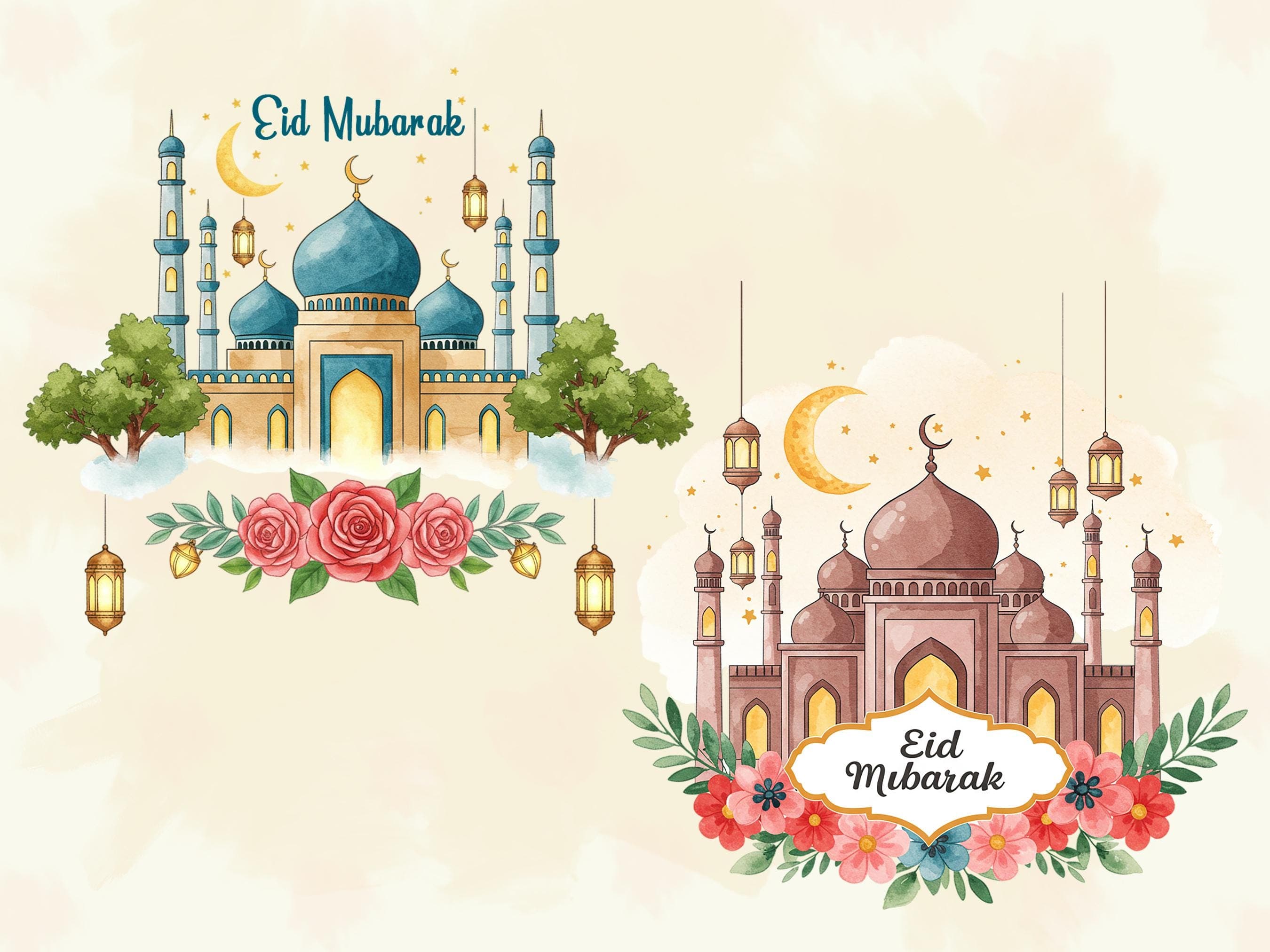 Eid Mubarak PNG Bundle, Islamic Eid Clipart for Sublimation, Ramadan Designs, Instant Download - image 5