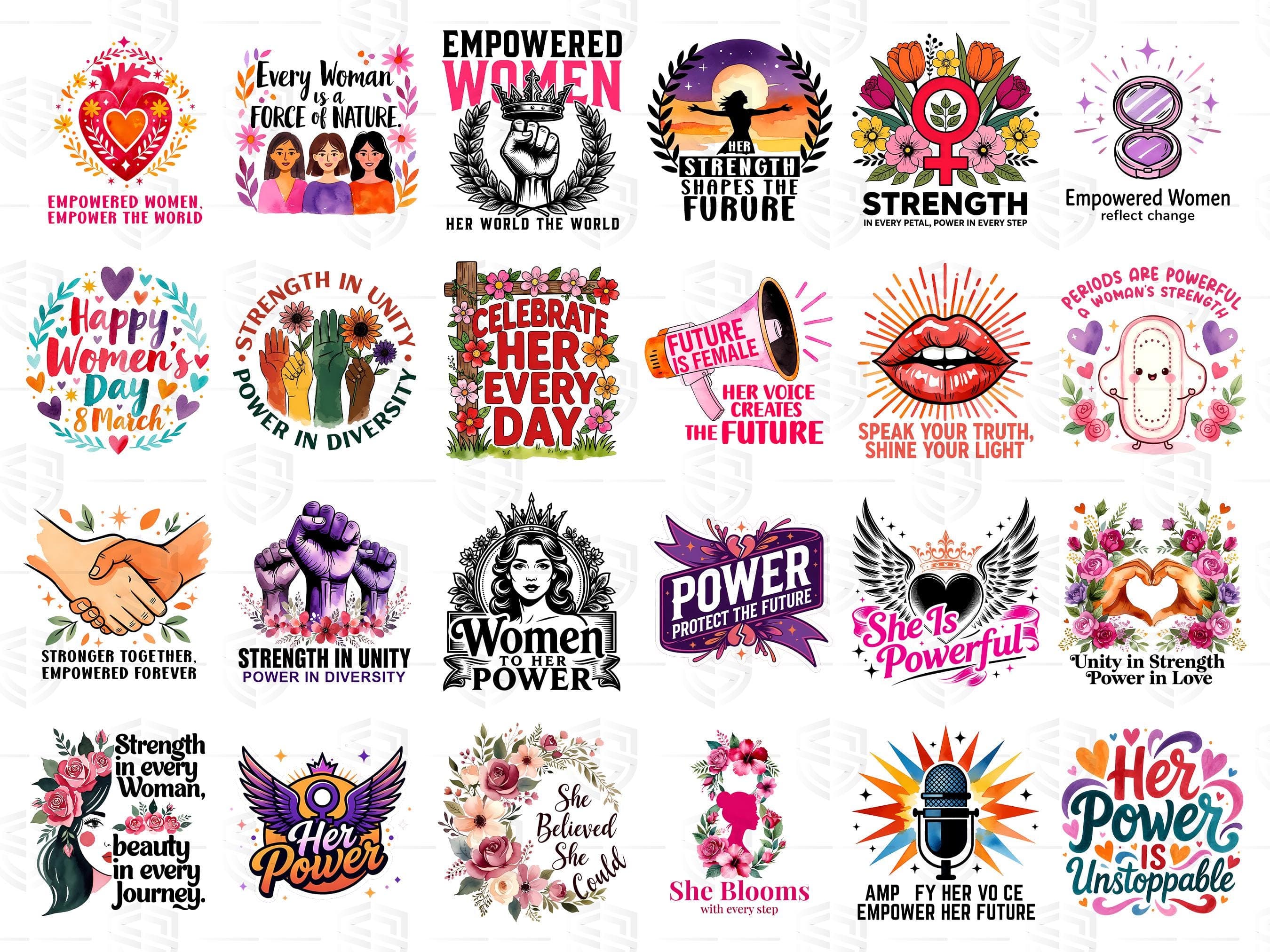 Feminist Empowerment PNG Bundle, International Women’s Day Graphics, Girl Empowerment Quotes, Sublimation Designs