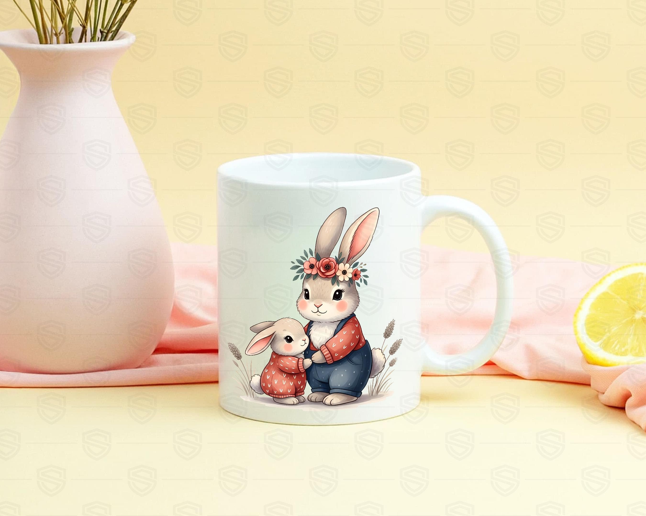 bunny mom baby cute nursery png