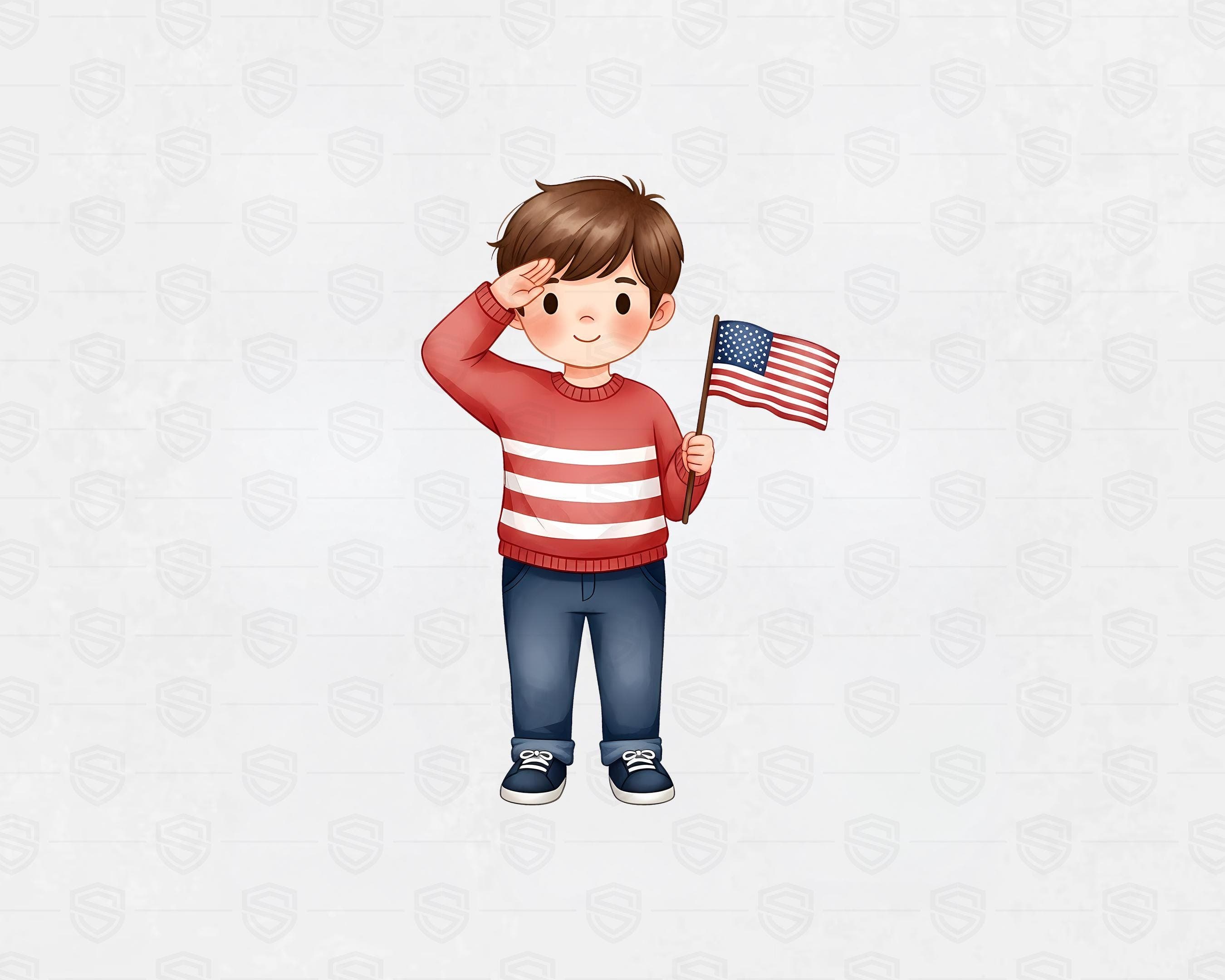 Patriotic Kids Clipart Bundle PNG, 4th of July Cartoon Graphics, USA Independence Day Sublimation, Red White Blue Kids Art, Instant Download - image 3