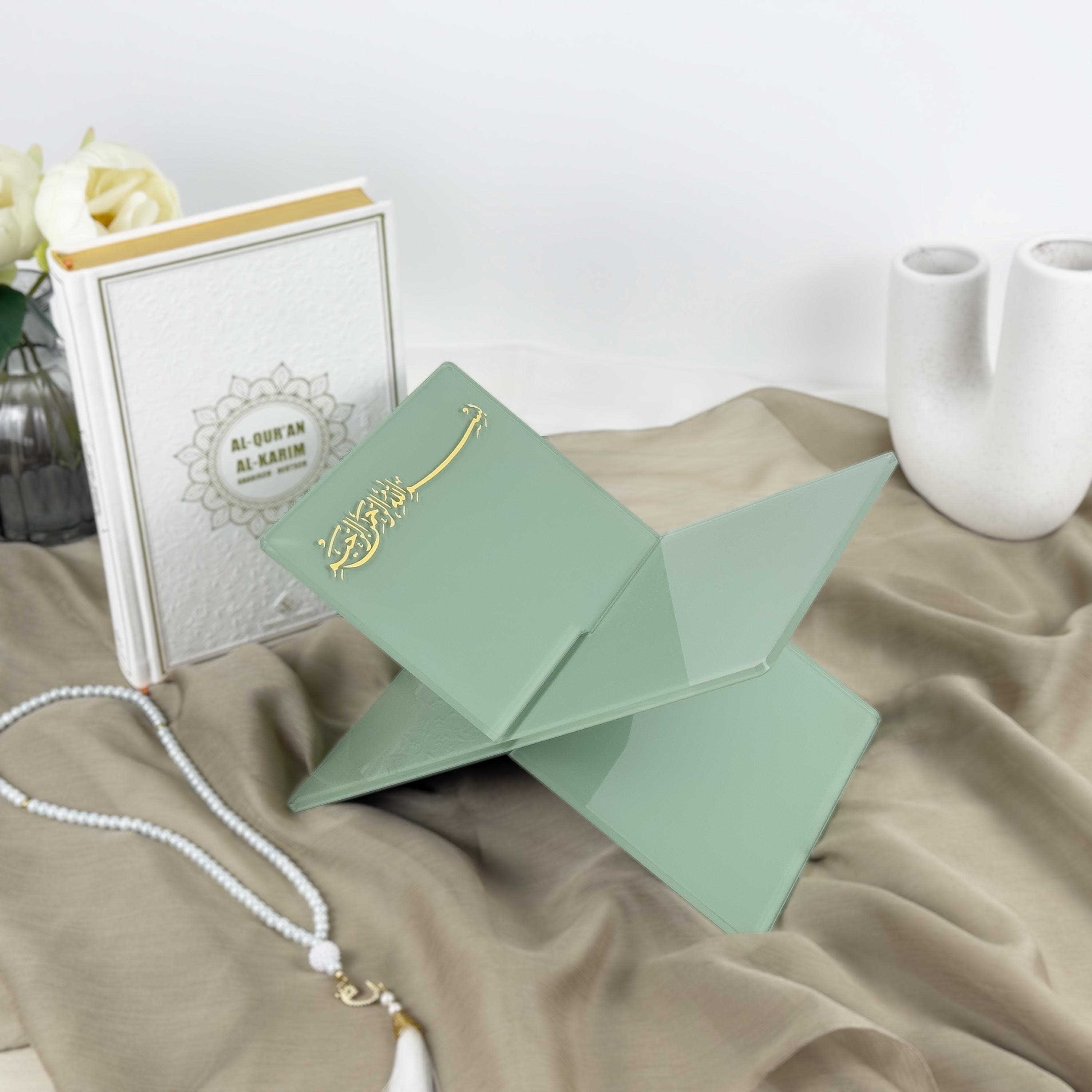 Personalized Olive Green Acrylic Quran Holder: Islamic Gift with Bismillah - image 3