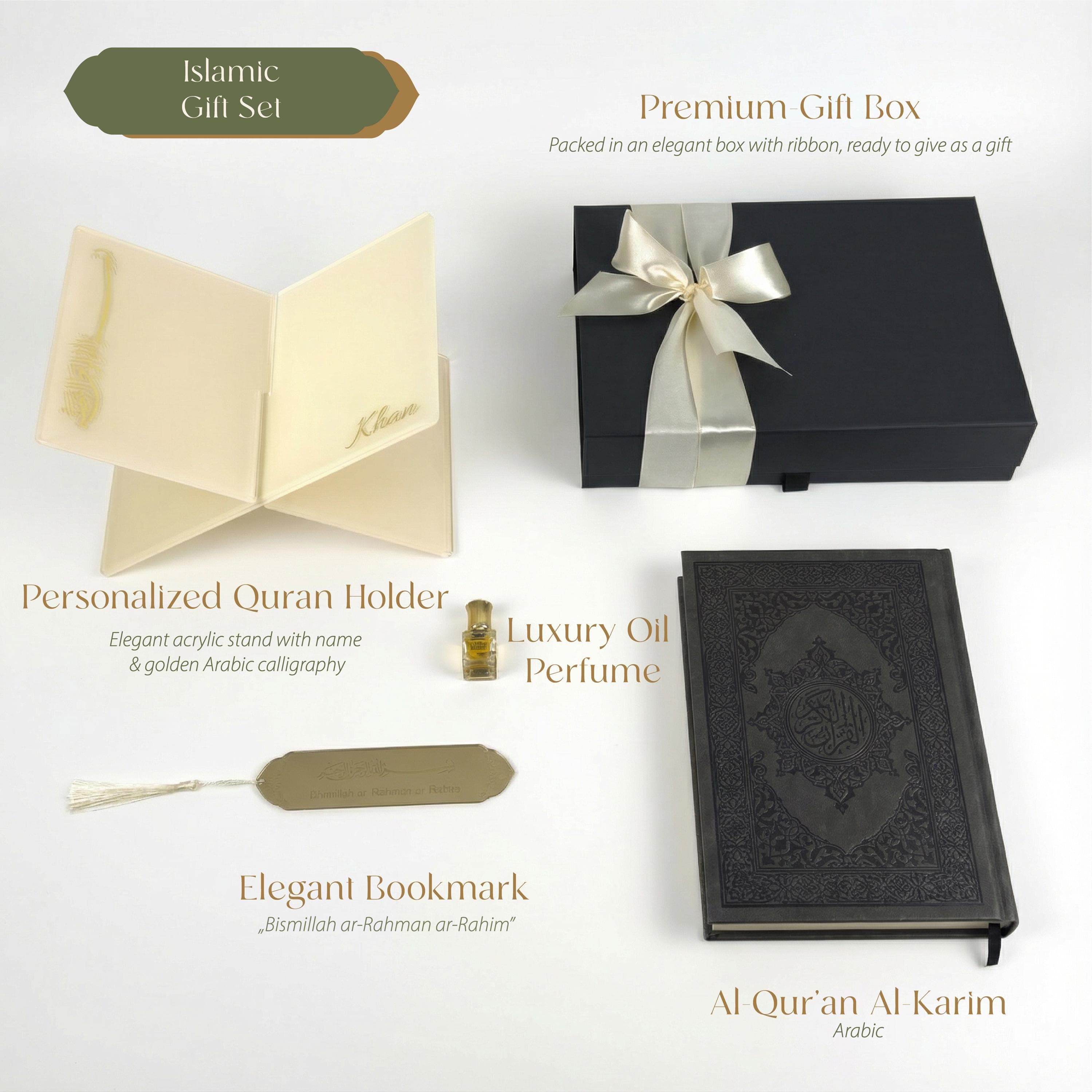 Personalized Islamic Gift Set: Arabic Quran,Quran Holder Gift Box for Ramadan, Eid, Islamic Wedding - image 3