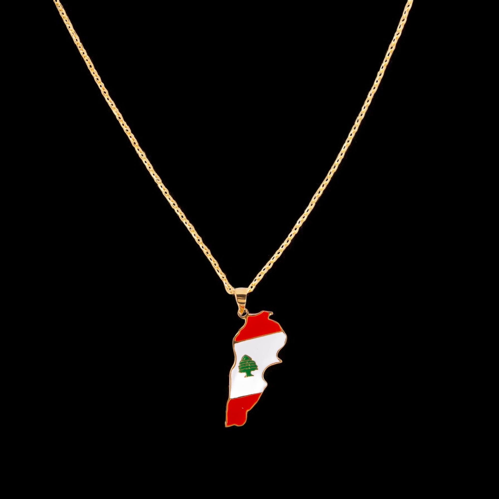 Lebanon Map Necklace; 24k Gold-Plated Lebanese Flag Pendant; Lebanese Jewelry; Arabic Heritage Gift; Middle Eastern Pride; Gift for her - image 3
