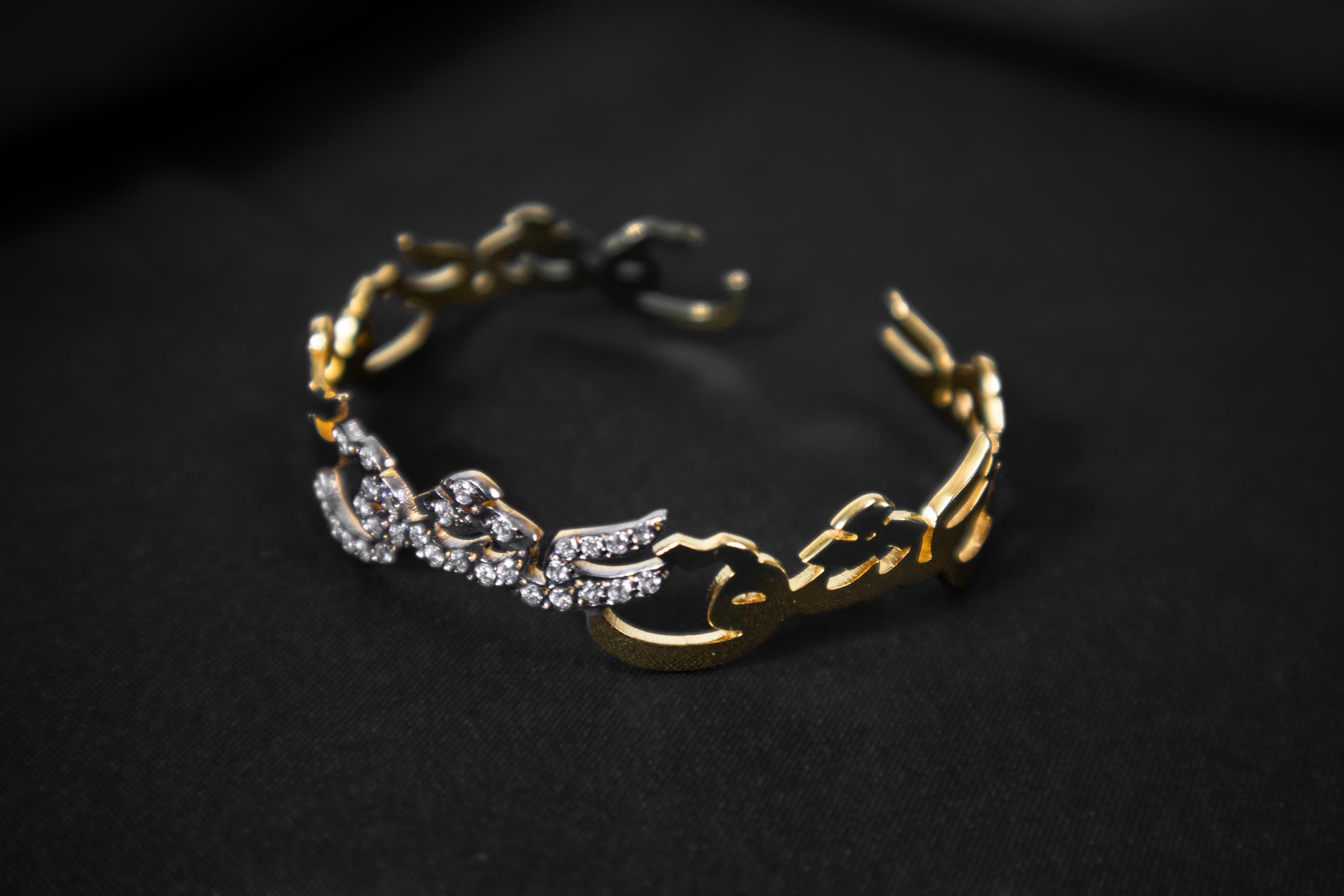 24k Gold-Plated Ishq Bracelet; Arabic Love Calligraphy; Statement Gold Bracelet; Middle Eastern; Meaningful Romantic Gift; Gifts for Her