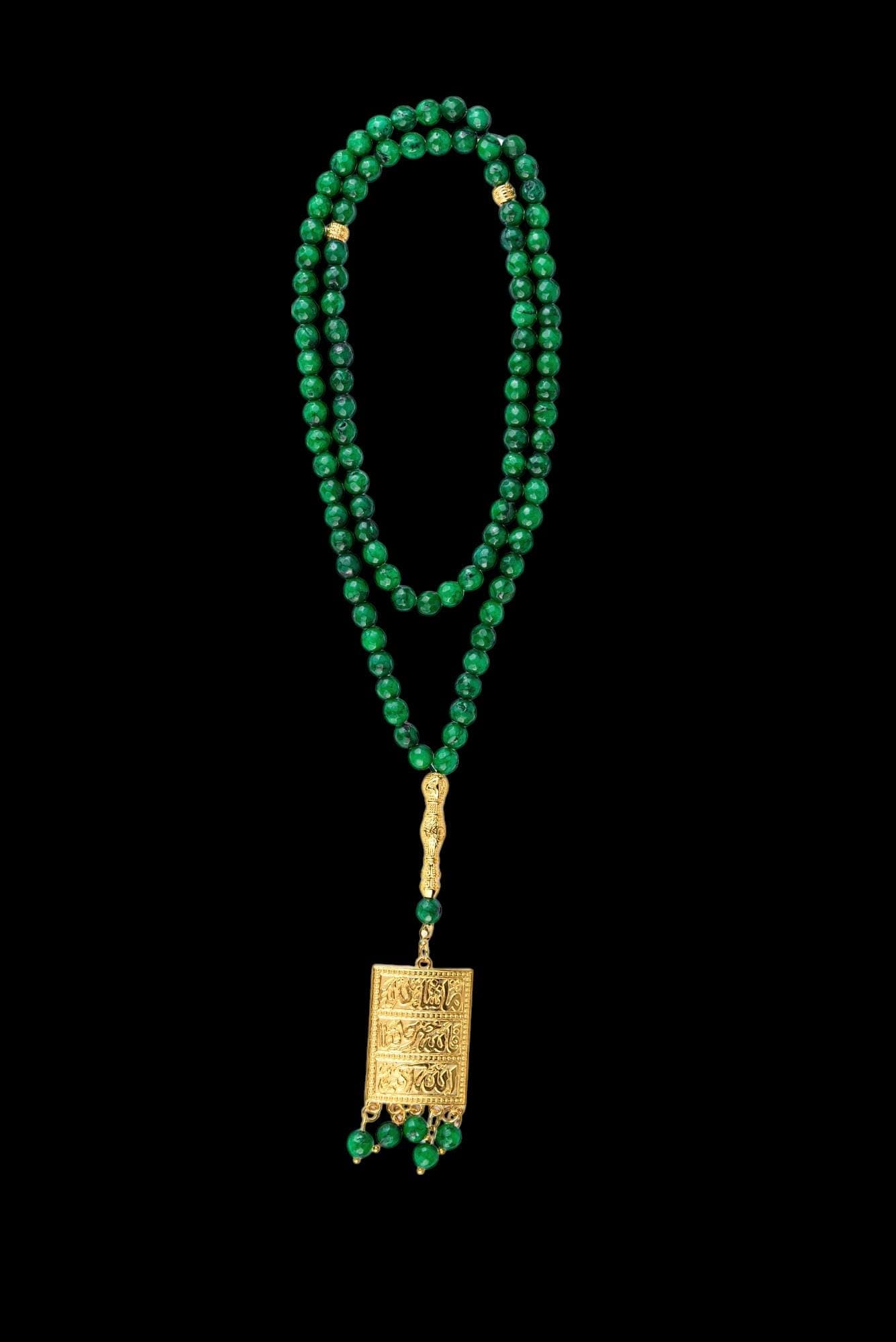 Aqeeq Agate Tasbeeh; Prayer Beads; Islamic Misbaha; Gold-Plated Pendant; Dhikr Beads; Ramadan Eid Gift; Muslim Spiritual Jewelry