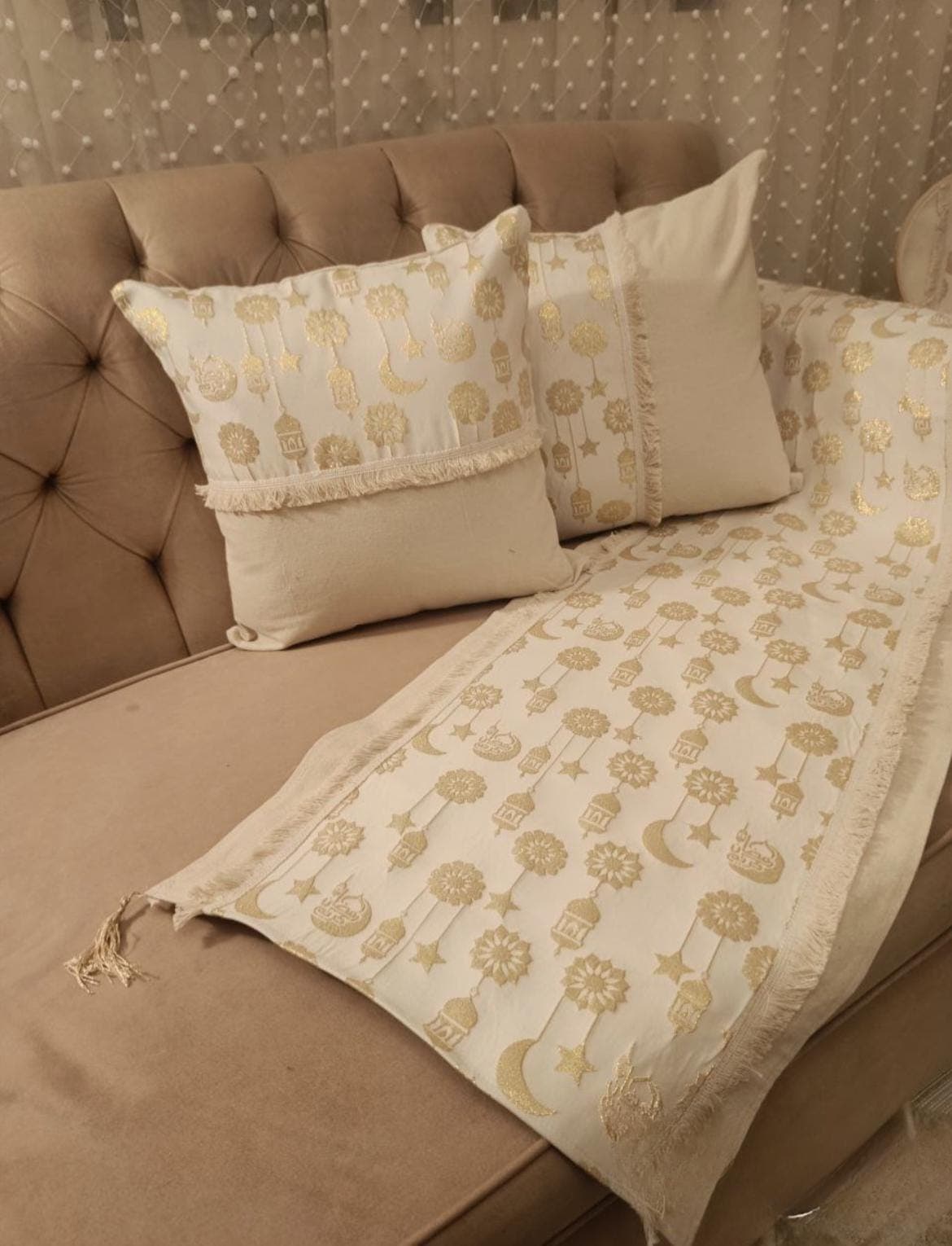 Ramadan Runner; Pillow cases; cushion; Living Room; Decor; Muslim; Eid; Home, Set, Dining; Pillow; Mat - image 3
