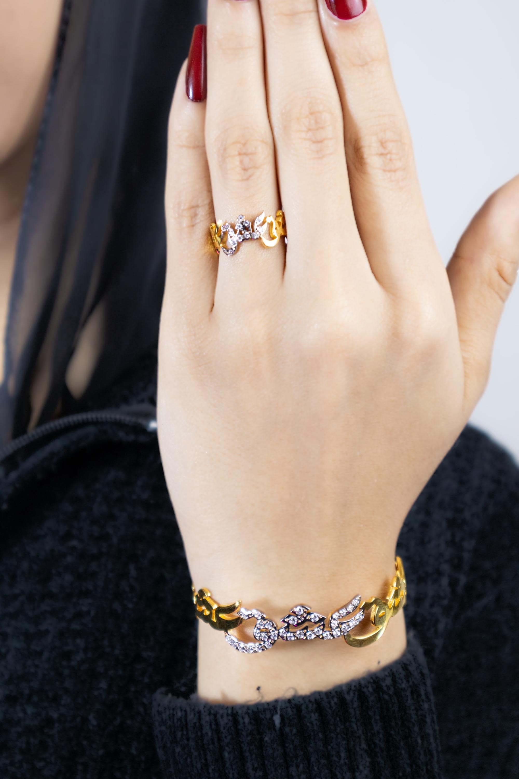 24k Gold-Plated Ishq Love Ring; Arabic Script Jewelry; Romantic Statement Ring; Middle Eastern Gift; Arabic Calligraphy; Gifts for Her - image 3