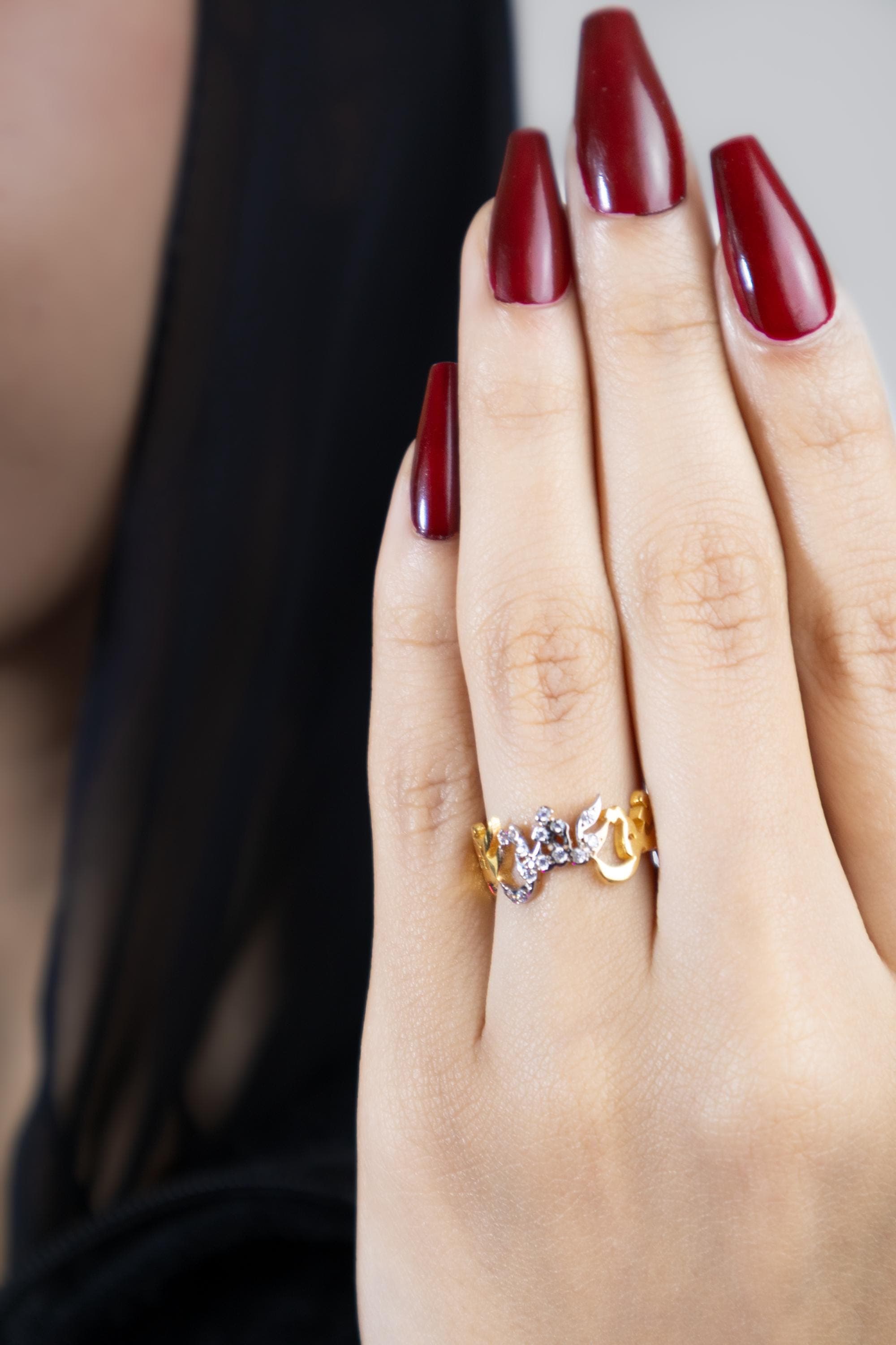 24k Gold-Plated Ishq Love Ring; Arabic Script Jewelry; Romantic Statement Ring; Middle Eastern Gift; Arabic Calligraphy; Gifts for Her - image 5