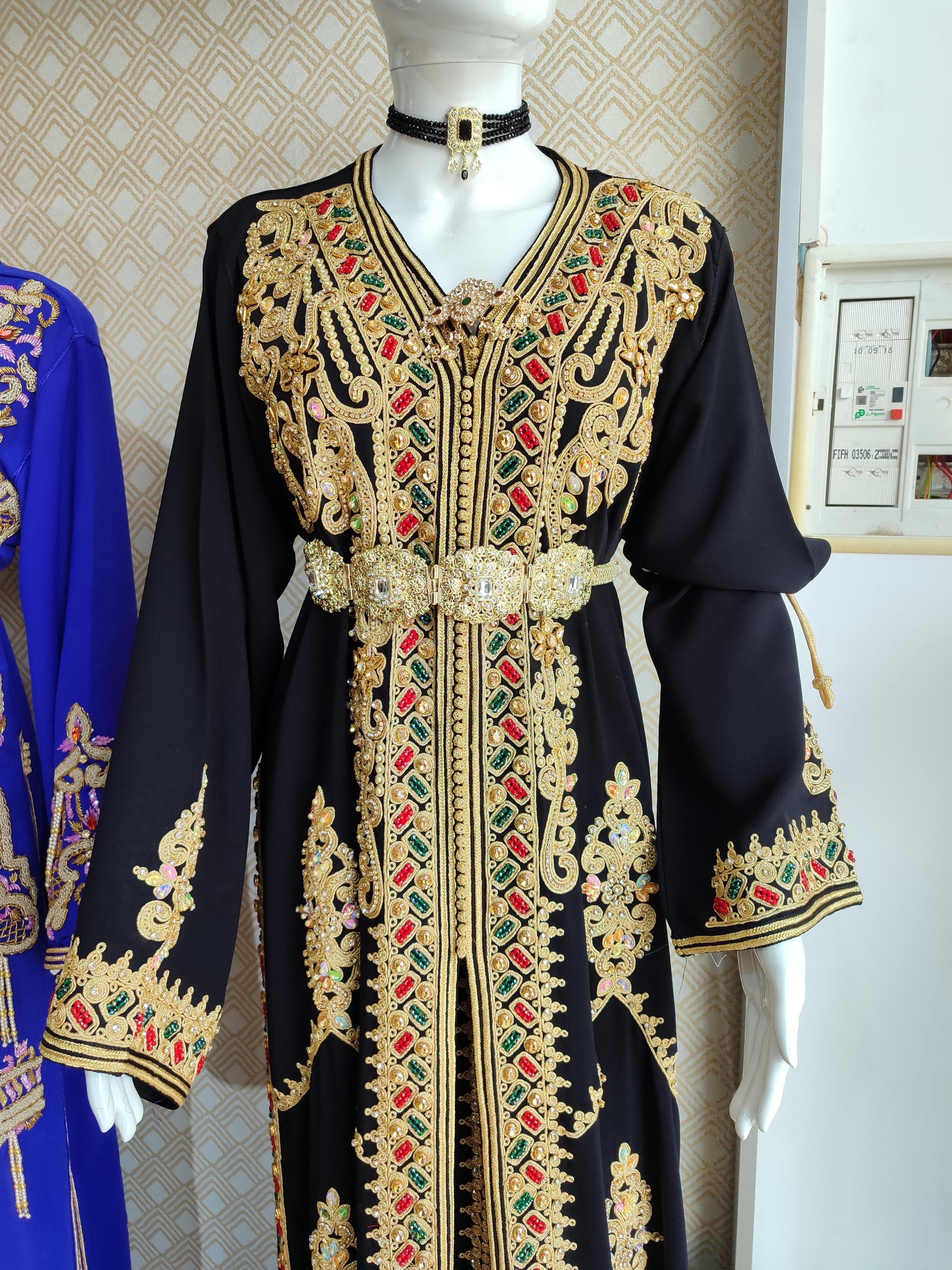 Custom Moroccan Takchita: Hand-Embroidered Wedding Caftan