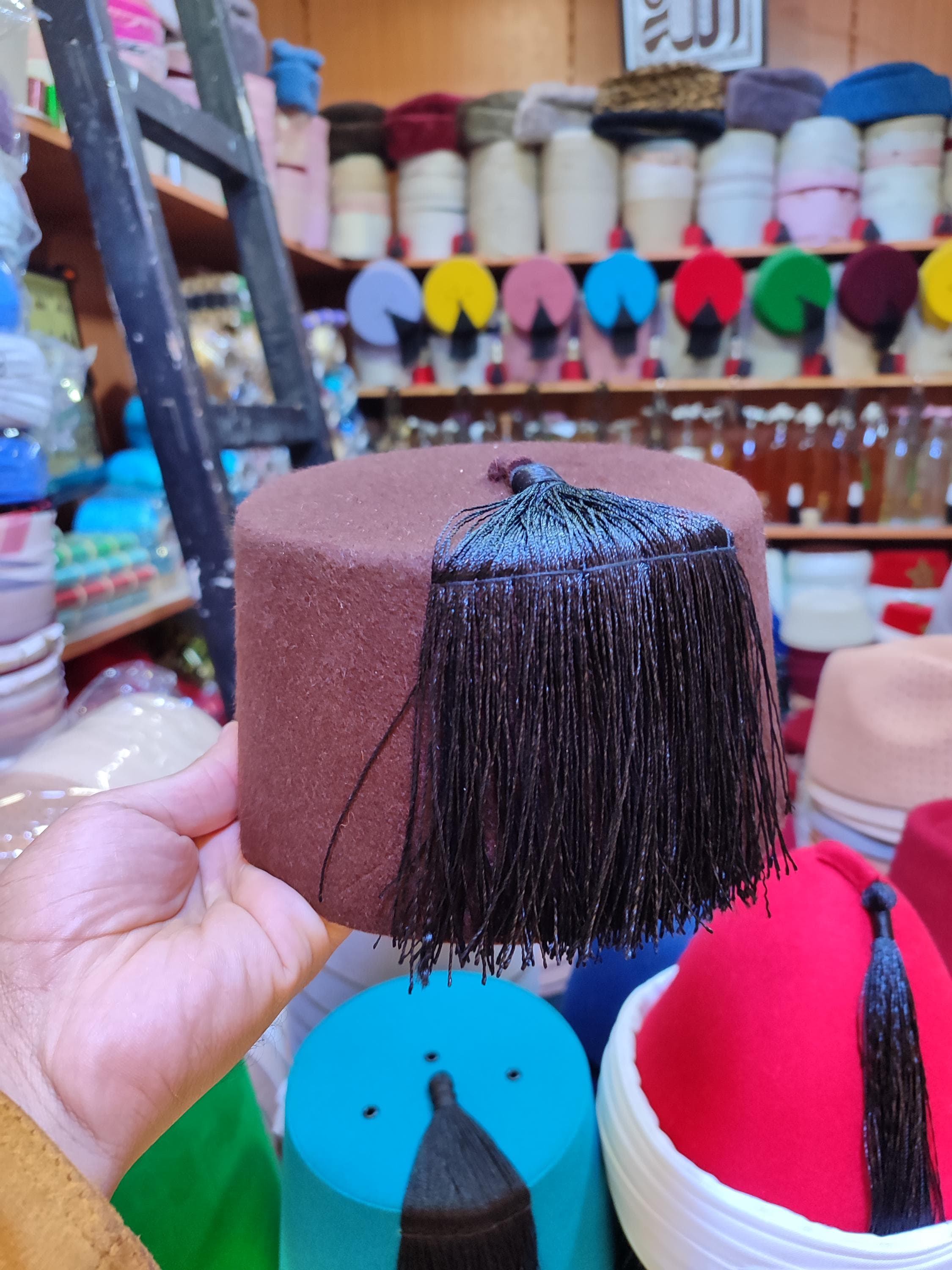 Handmade Fez Tarboush Morocco | Custom Colors Available | Brown Velvet Hat