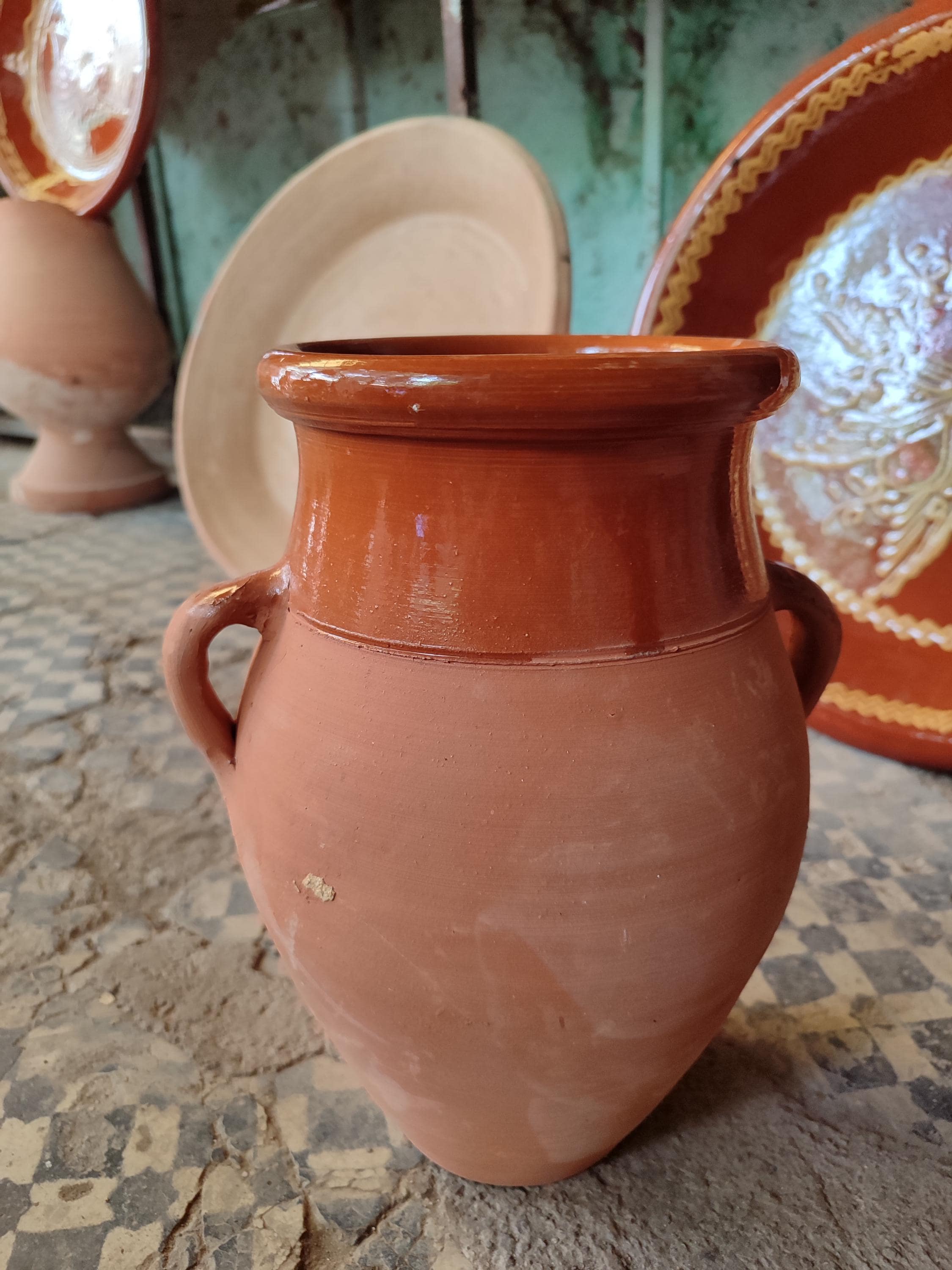 Handmade moroccan tanjia, tangia, clay pot for slow cooking, marrakech cooking vessel