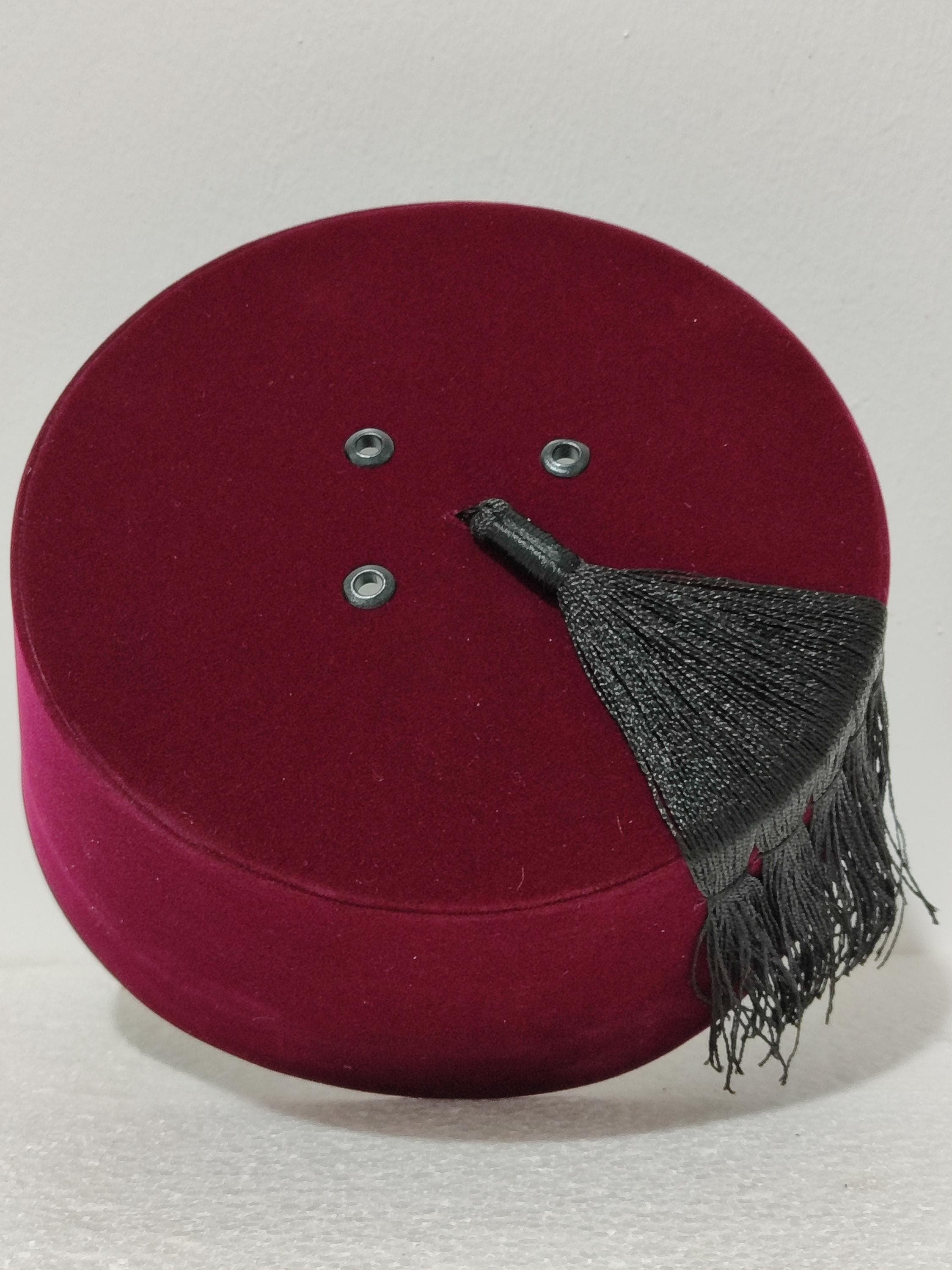 Handmade Moroccan Tarboosh Hat: Royal Andalusian Fez, Red Polyester