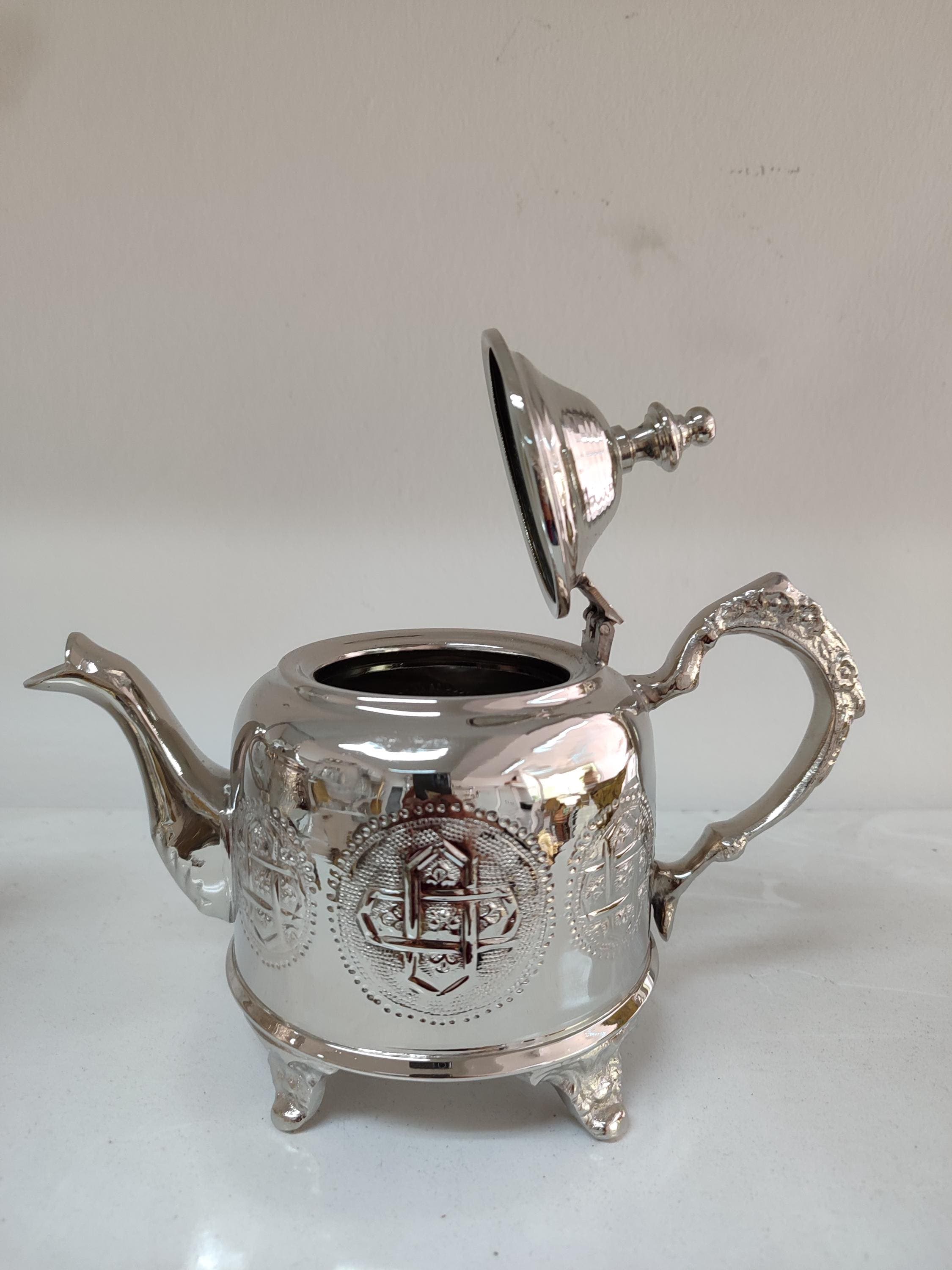 Handcrafted Silver Moroccan Teapot: Traditional Arabic Tea Server