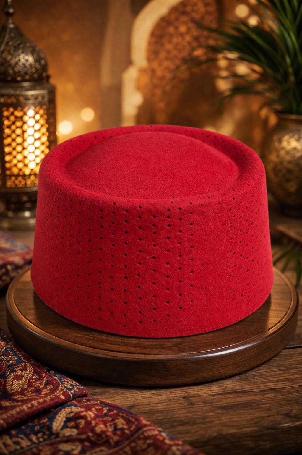 Moroccan Fez Hat Red Felt Ventilated | Tarboush Breathable Cap | Custom Size | Black White Beige Gray