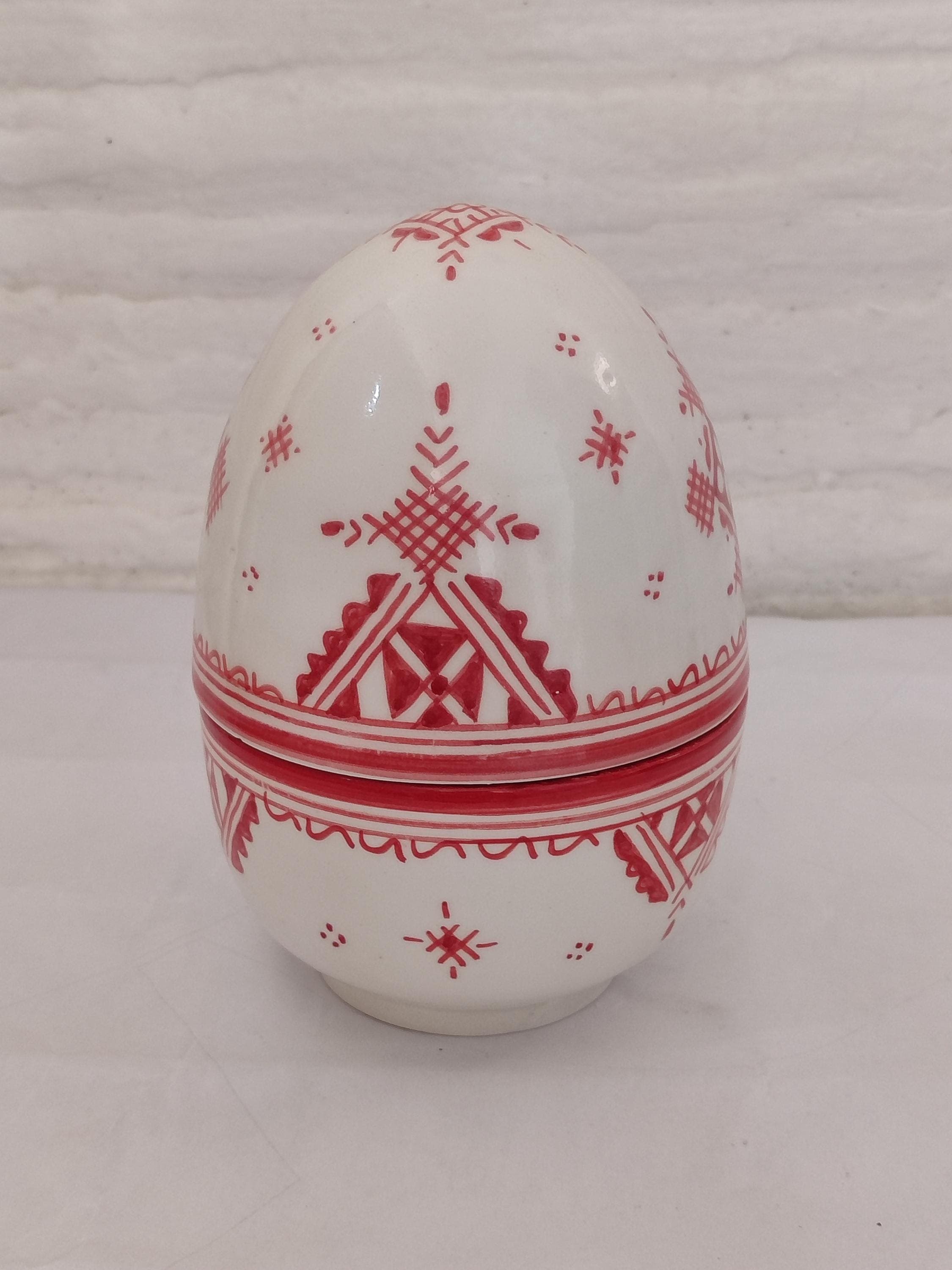 Giant Ceramic Egg Serving Bowl - Unique Moroccan Pottery Art