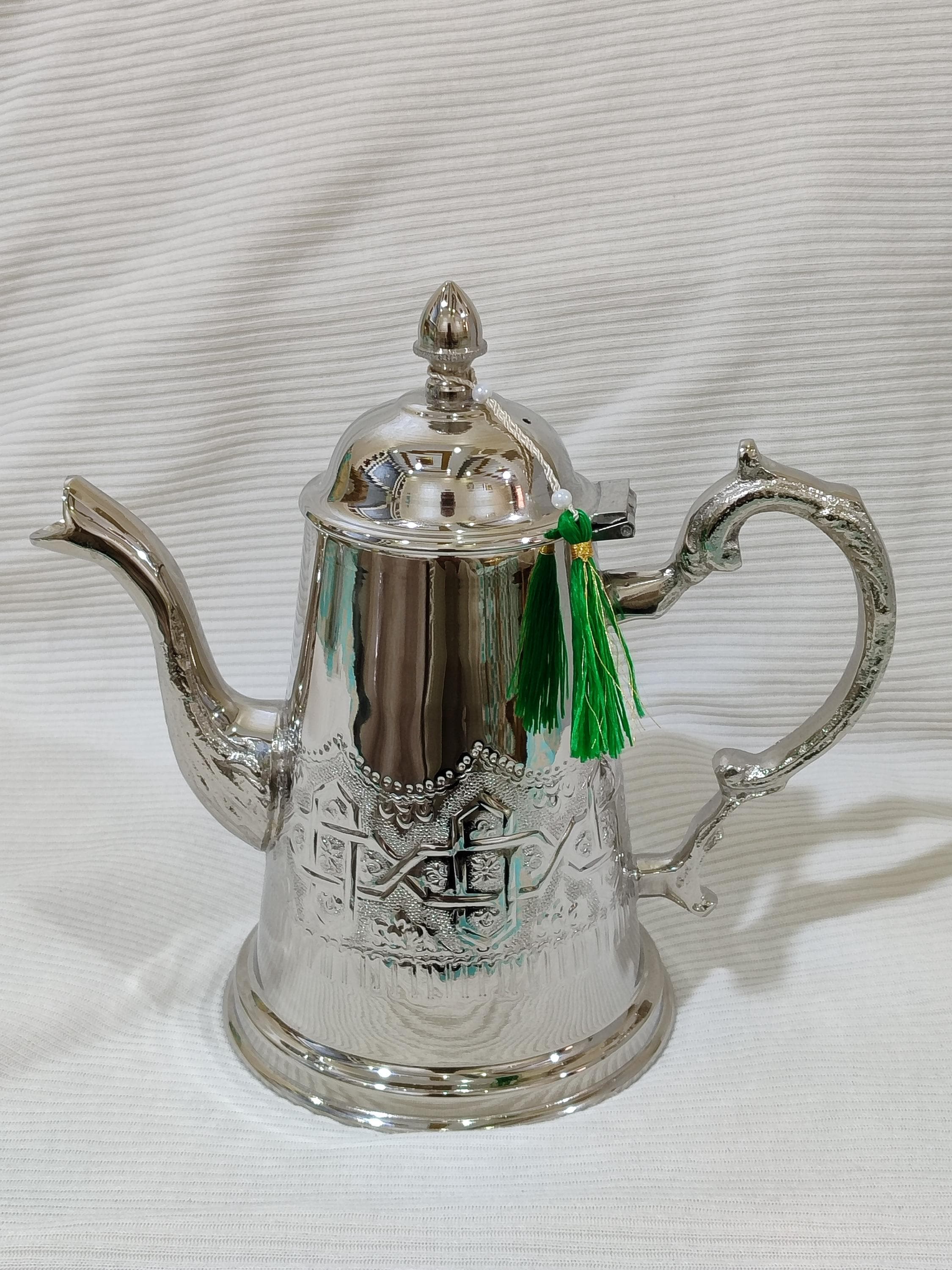Handmade Silver Moroccan Teapot | Hand Engraved Mint Tea Pot | Ramadan Eid Gift | Islamic Art
