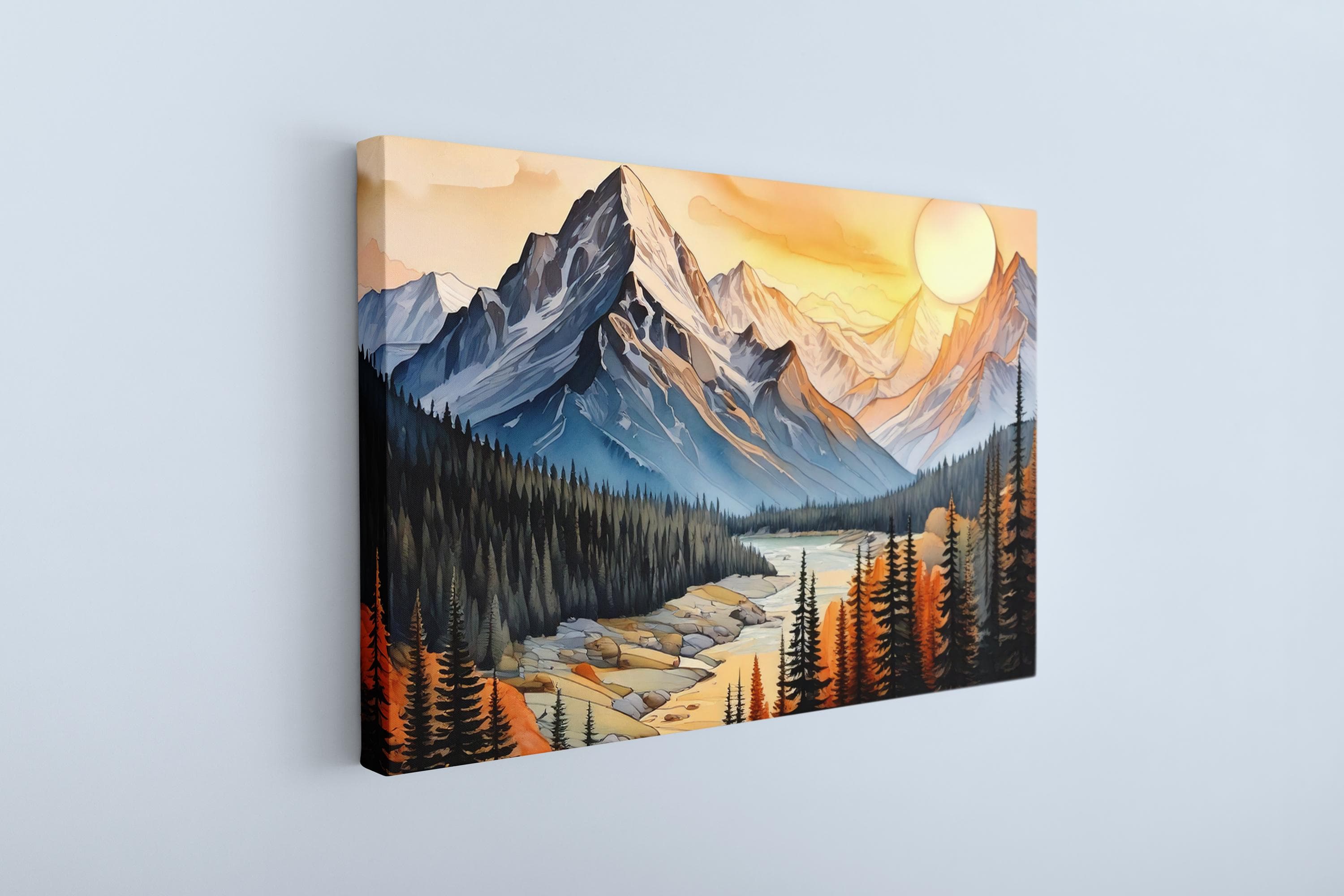 Mountain Landscape Canvas: Pine Forest Wall Art - image 3