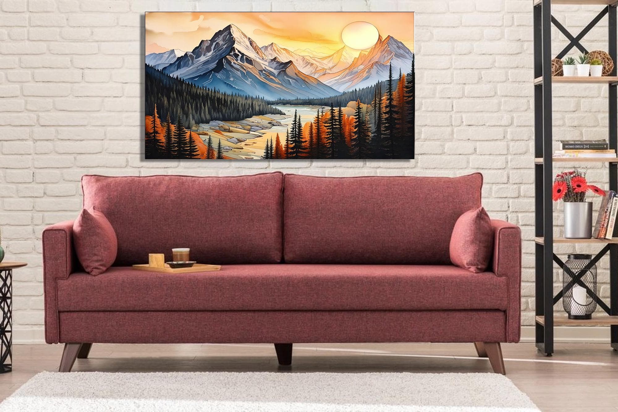 Mountain Landscape Canvas: Pine Forest Wall Art - image 4