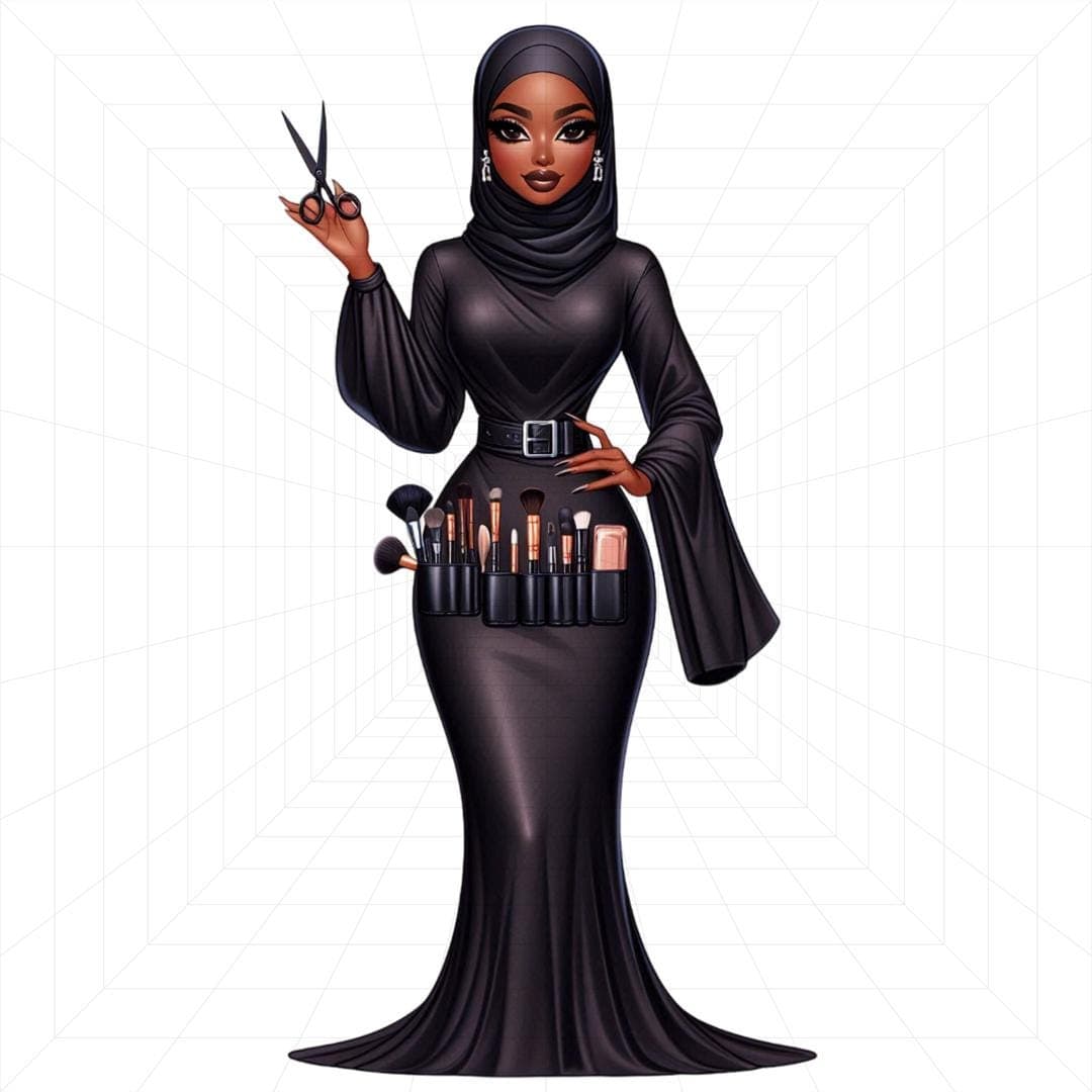 Muslim Woman Clipart, Hijab Fashion Clipart, Muslim Clipart, Afro Girl Clipart, Black Girl Clipart, Fashion Illustration, Afro Muslim Clipar - image 5