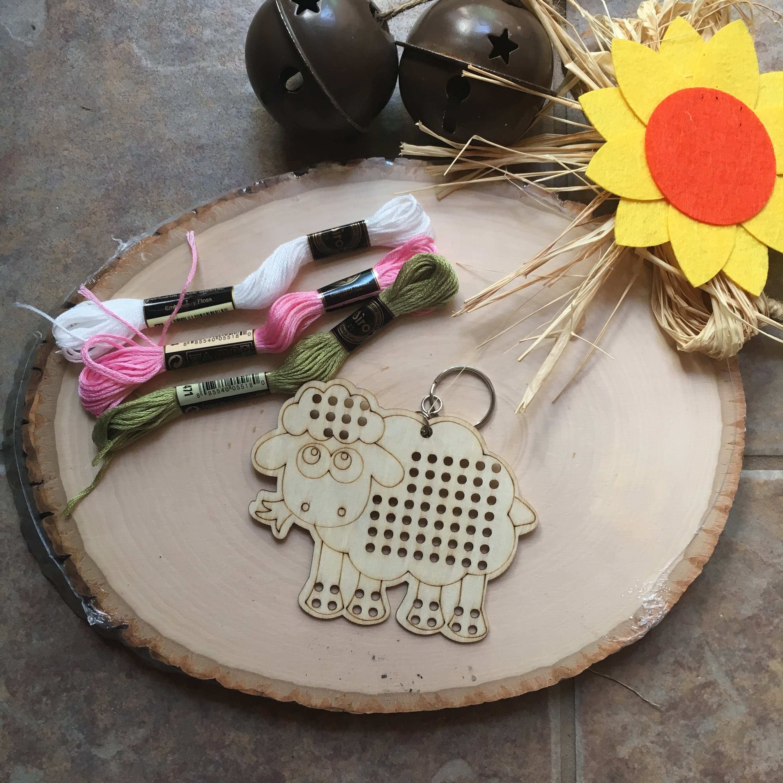 Eid sheep, lamb embroidery craft kit for kids, Eid Activity, Eid Gift
