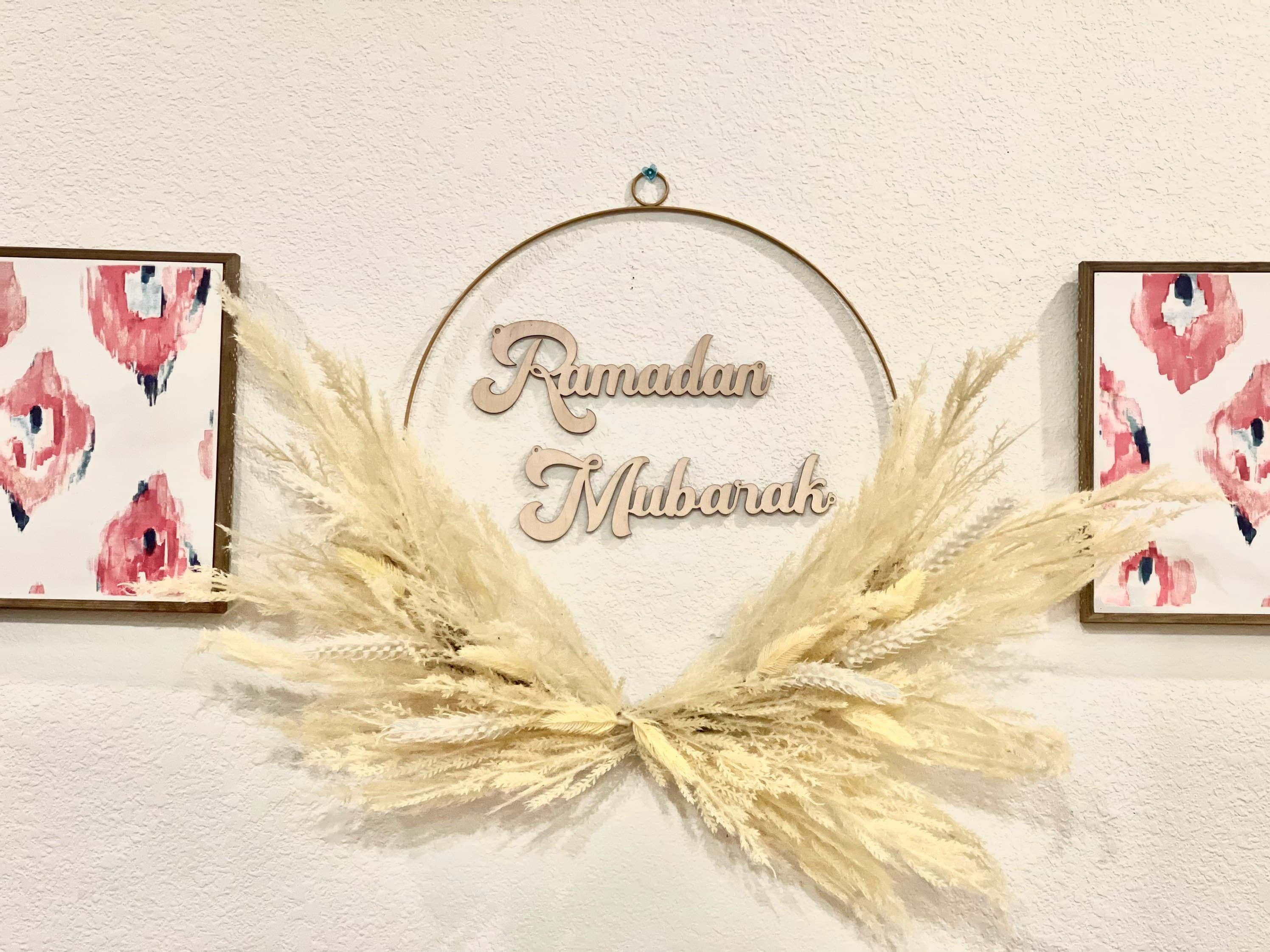 Ramadan Mubarak Wreath, Beaded Wreath, Ramadan Decor, Eid Decor