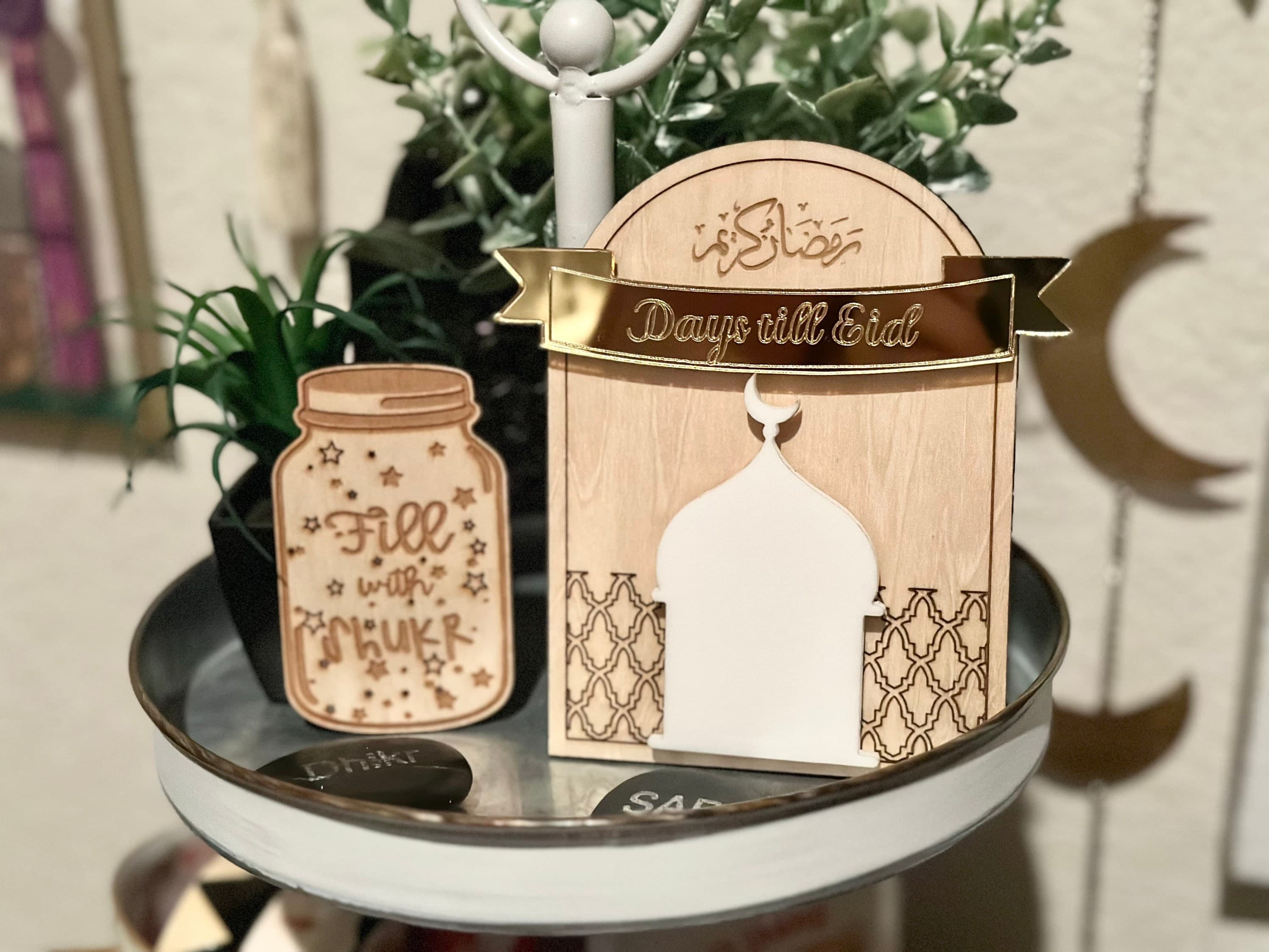 Mini Eid Countdown, Ramadan Decoration, Eid Decor, Ramadan Gifts, Muslim Home Decor, Days till Eid, Tiered Tray Decor - image 3