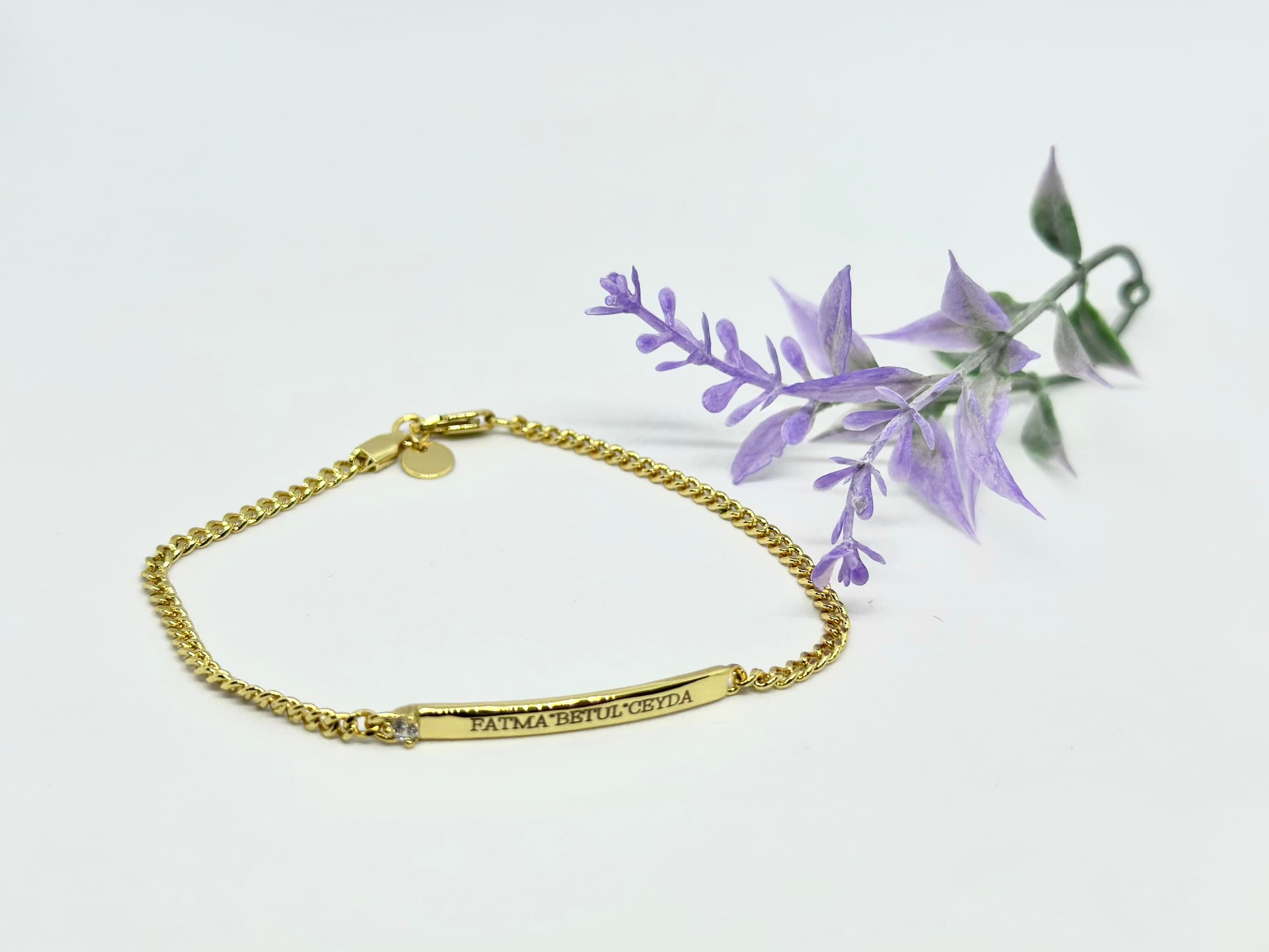 Laser engraved bracelet, customized jewelry, Eid Gift, Ramadan Gift