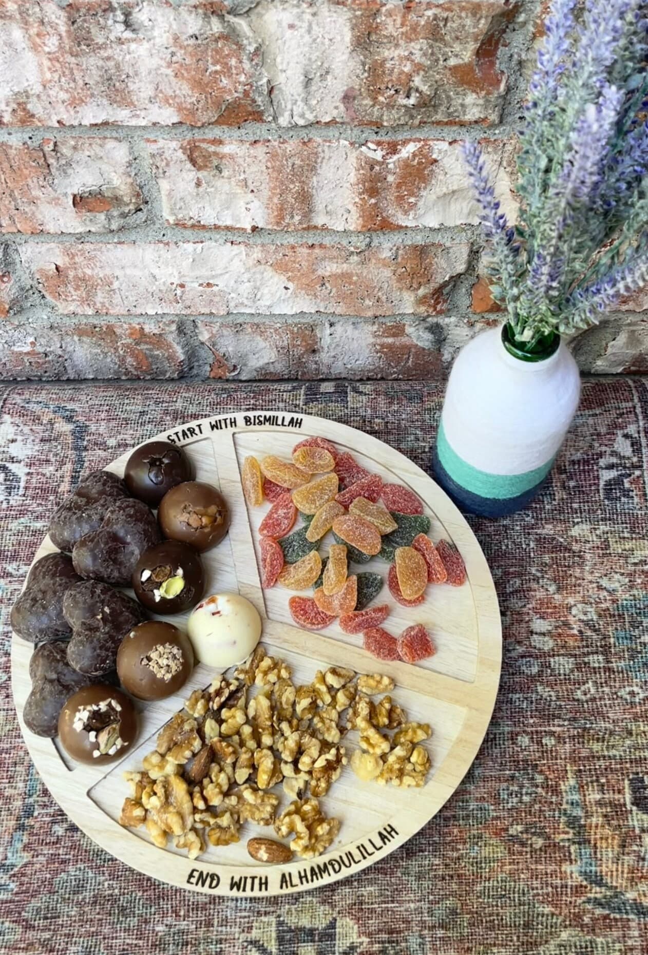 Lazy Susan, Nuts or Cookies Tray, Start with Bismillah, Eid Gift, Ramadan Gift