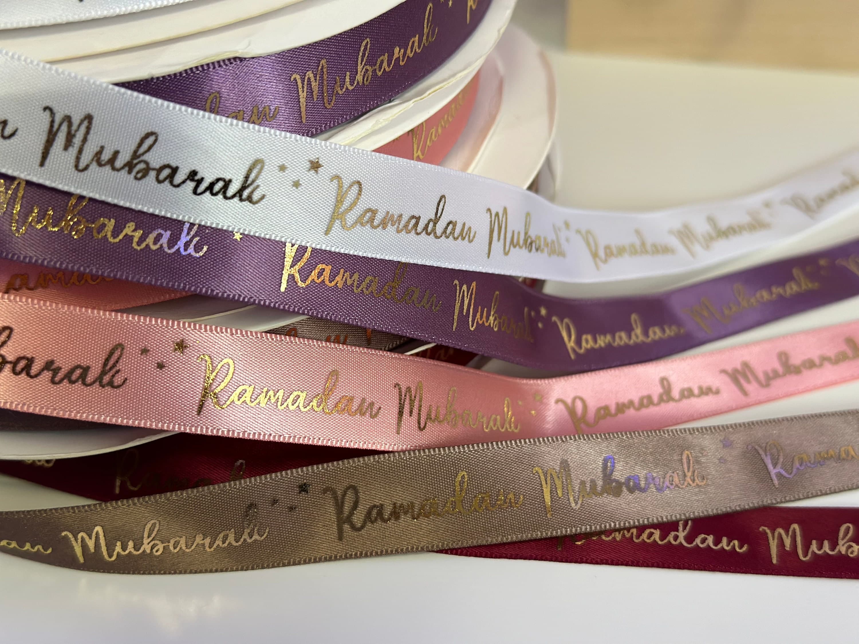 Ramadan Mubarak Satin Ribbon, Gift Packaging Ribbon, Ramadan Ribbon - image 3