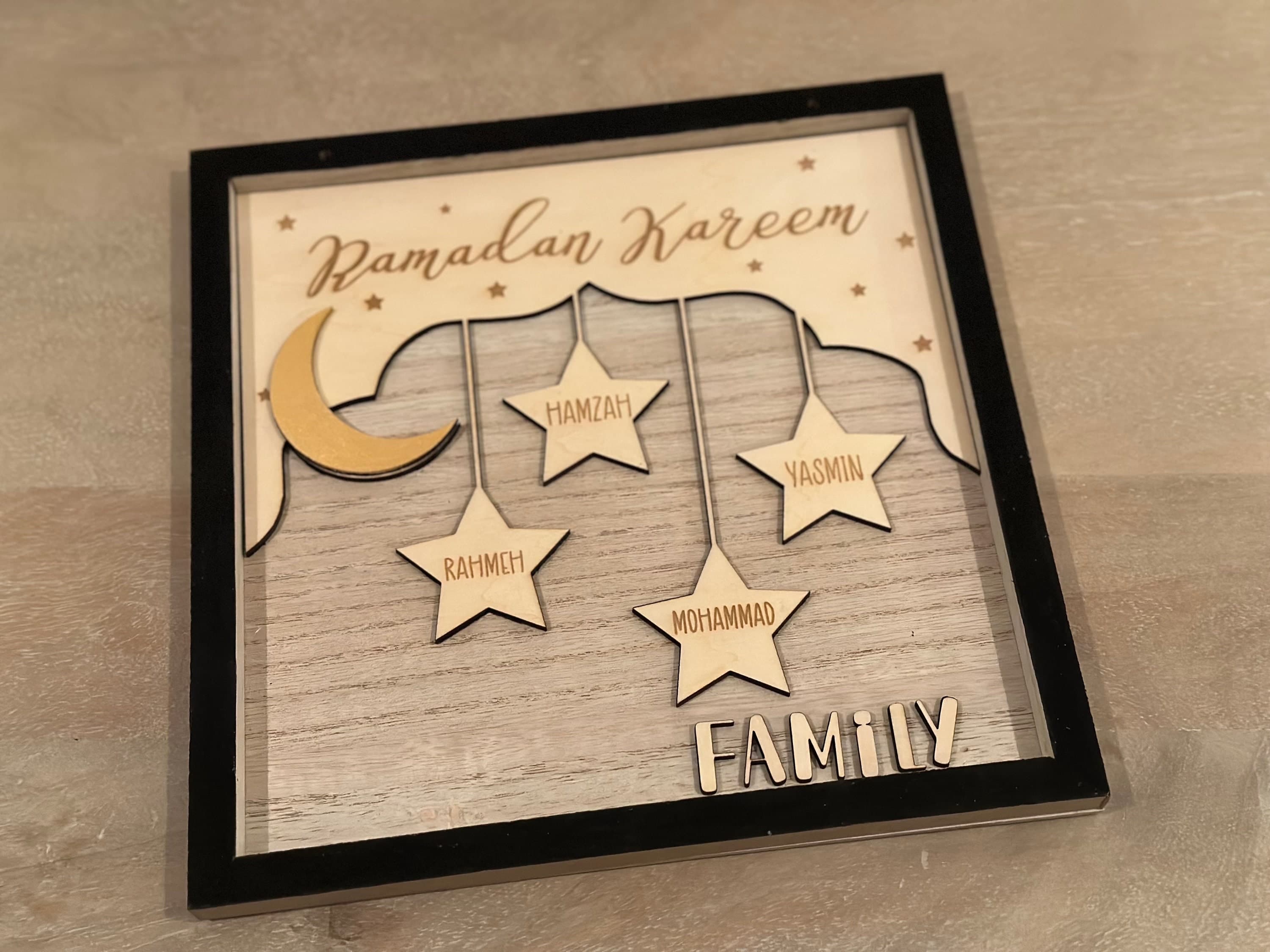 Ramadan Decor, Ramadan Gift, Ramadan Family Decor, Eid Decoration, Islamic Decor, Custom Gift, Family names