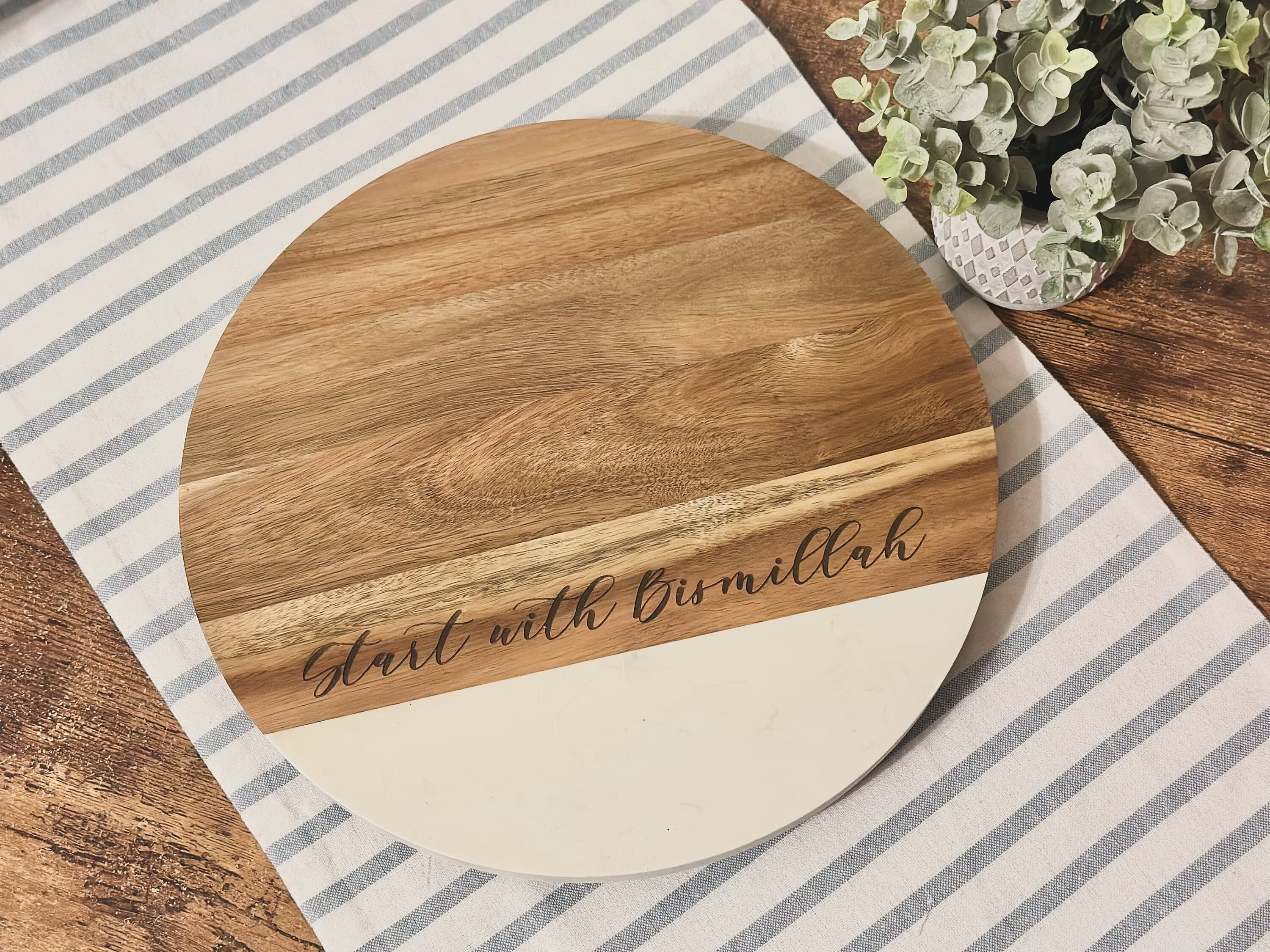 Lazy Susan, Custom Engraved Lazy Susan, Islamic decor, rustic decor, Ramadan Decor, Eid Decor, Eid gift - image 3