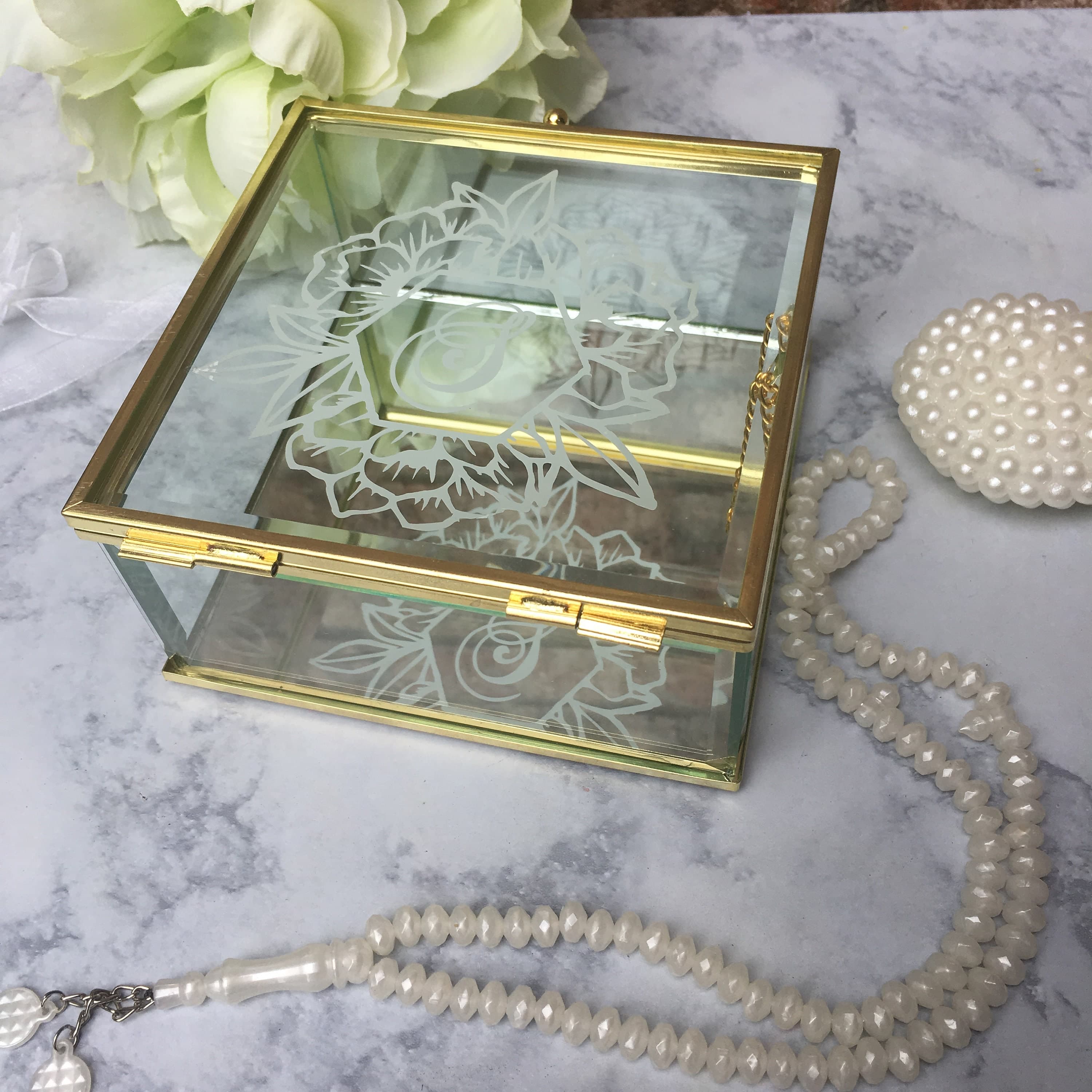 Jewelry keepsake glass box, Custom Jewelery Glass box