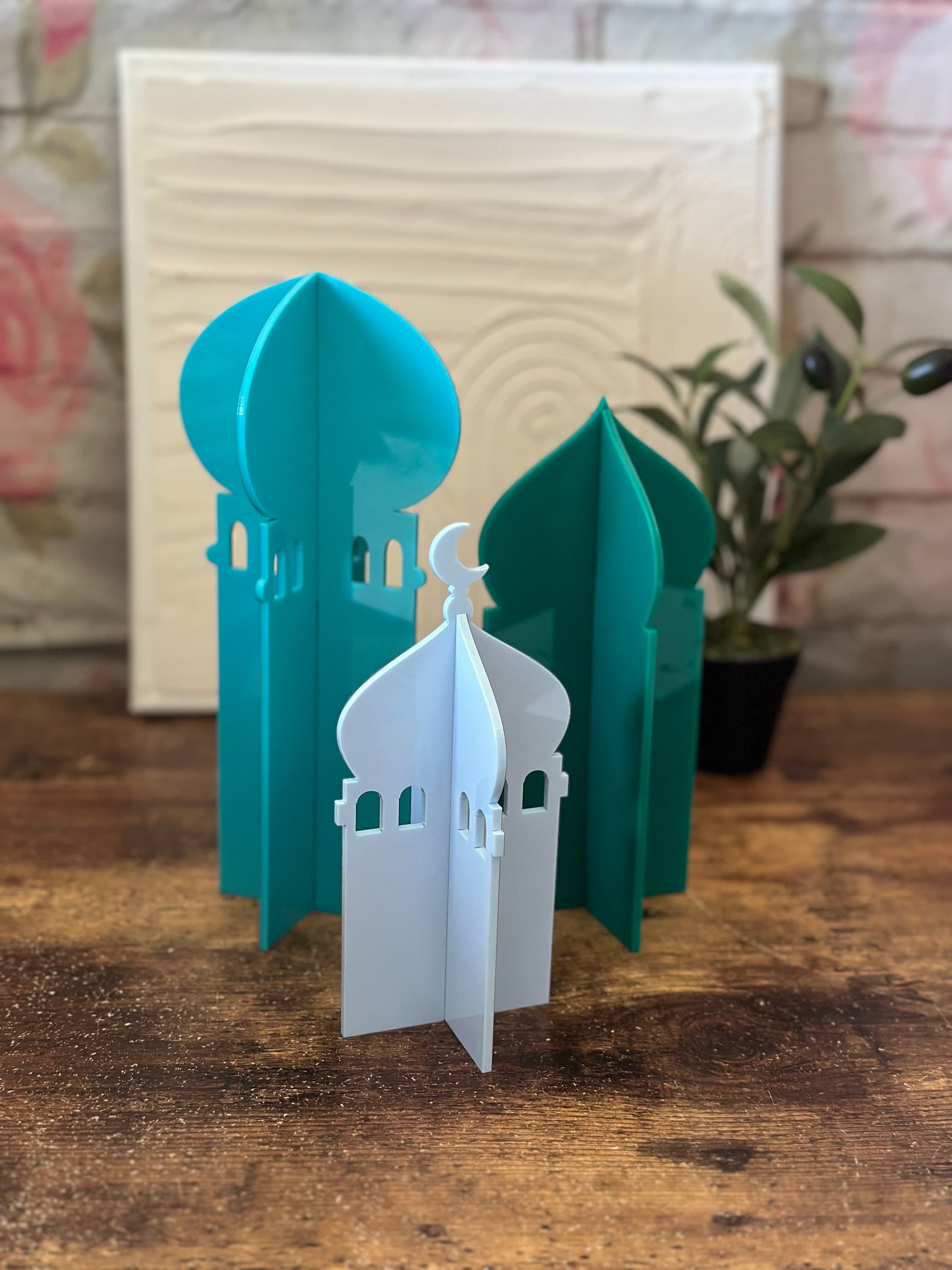 Acrylic 3D Ramadan Minaret , Ramadan decor, Islamic Decor, Eid Decor, Acrylic Sign, Mosque decor Table Top Decor, 3D Minaret