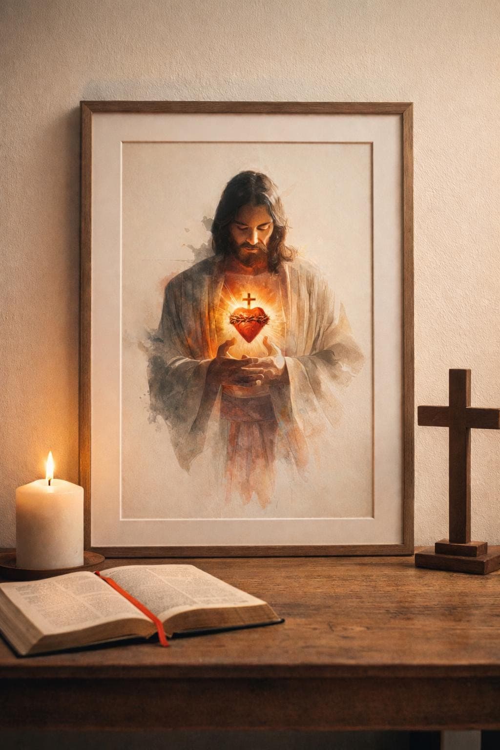 Sacred Heart of Jesus Print | Modern Christian Art - image 3