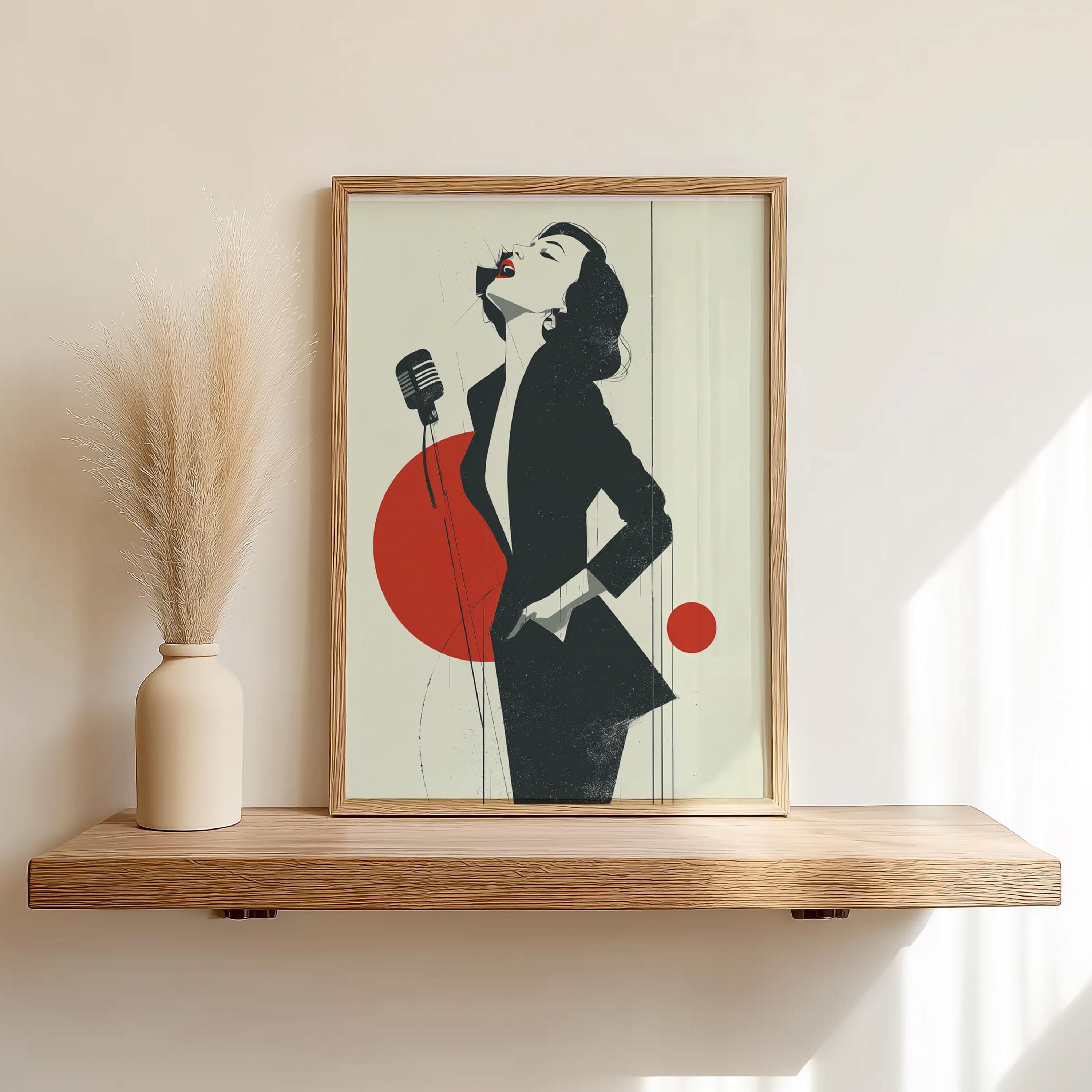 Jazz Singer – Bold Bauhaus Jazz Fusion Wall Art, Modern Music Print - image 5