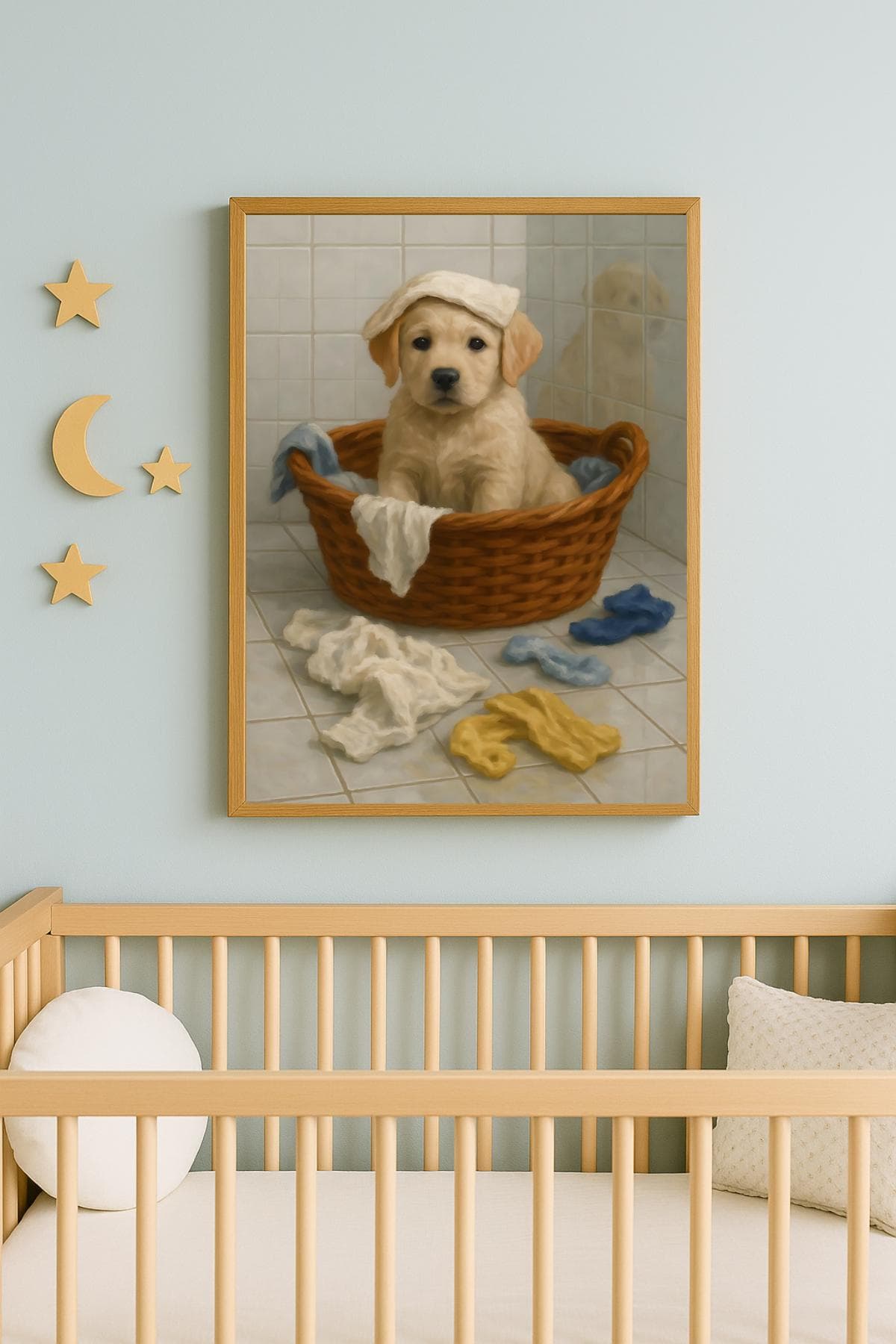 Golden Puppy Laundry Basket Print • Giclée Archival Matte Art - image 4