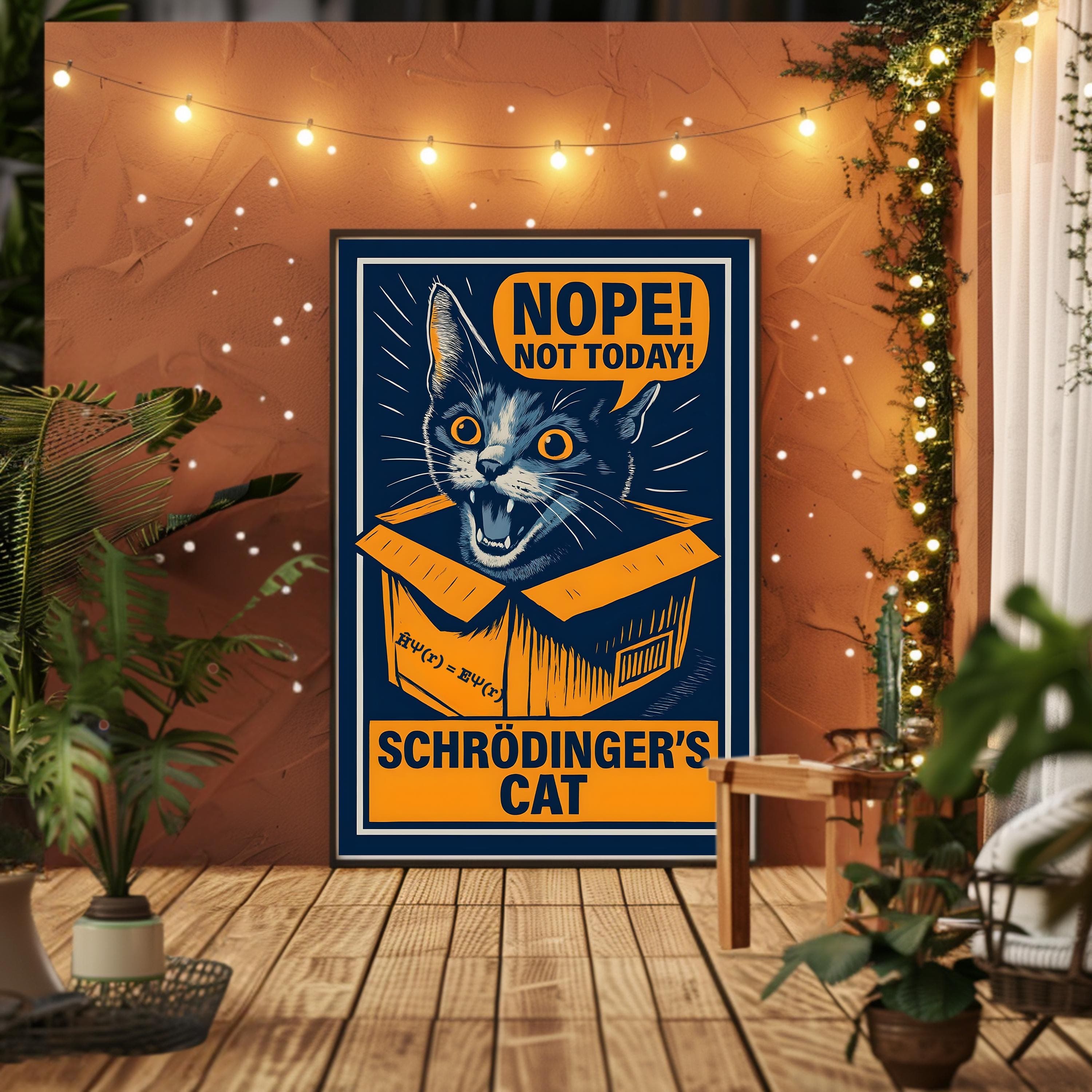 Schrödinger's Cat Poster: Funny Physics Pop Art Print - STEM Decor - image 4