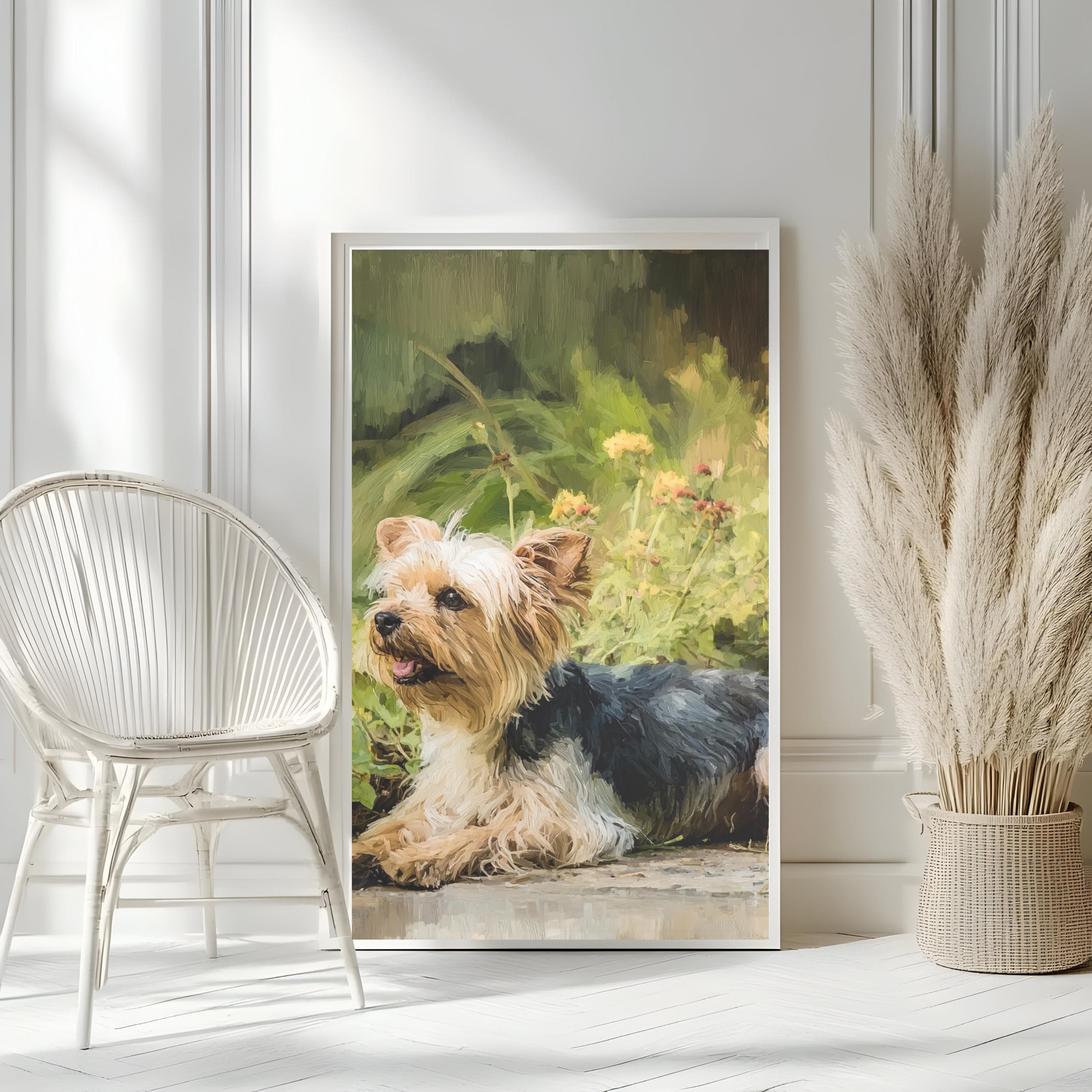 Yorkshire Terrier Art Print: Impasto Dog Portrait, Rustic Farmhouse Style| Canine Companions Collection - image 3