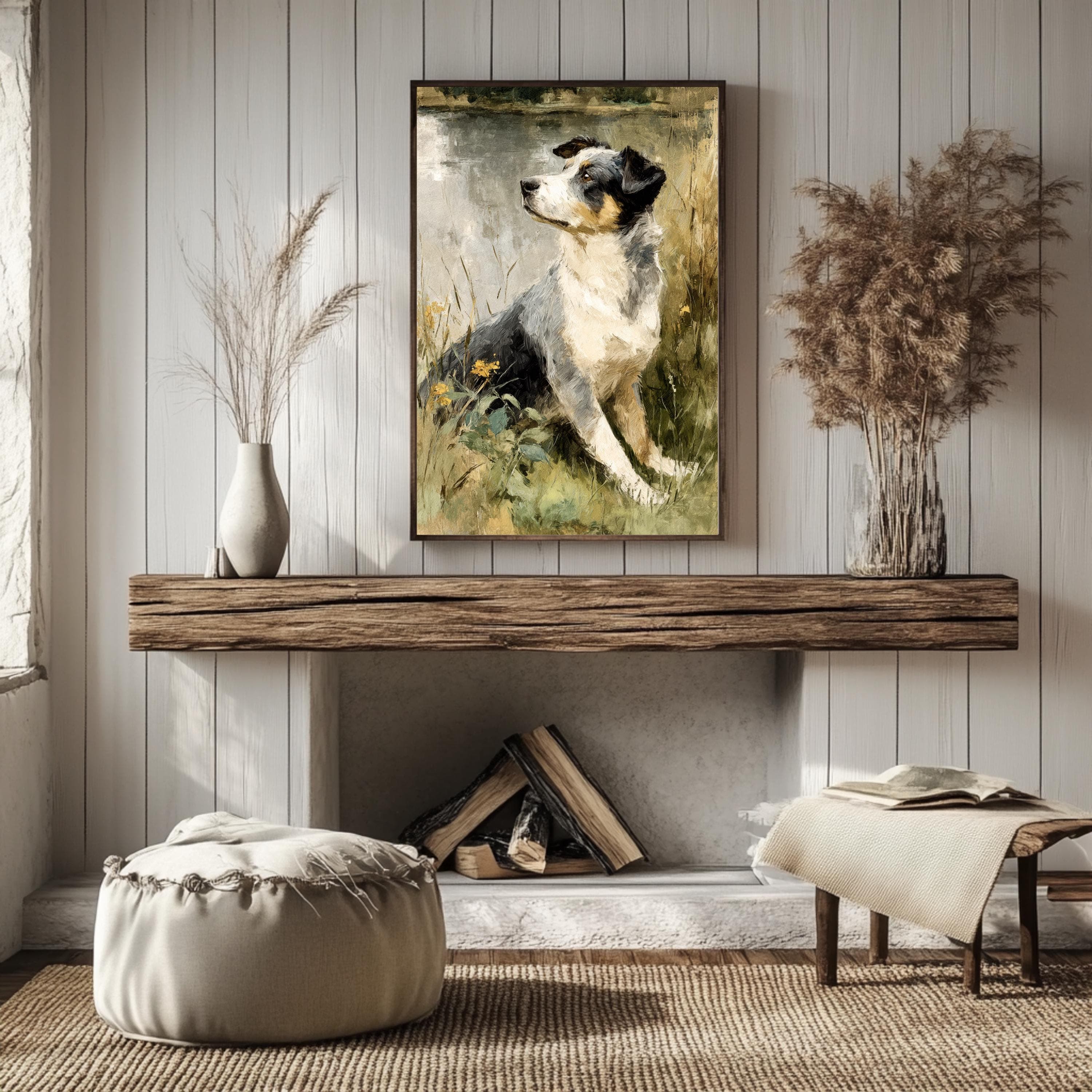 Impasto Australian Cattle Dog Portrait: Rustic Canine Art Print | Canine Companions Collection - image 5