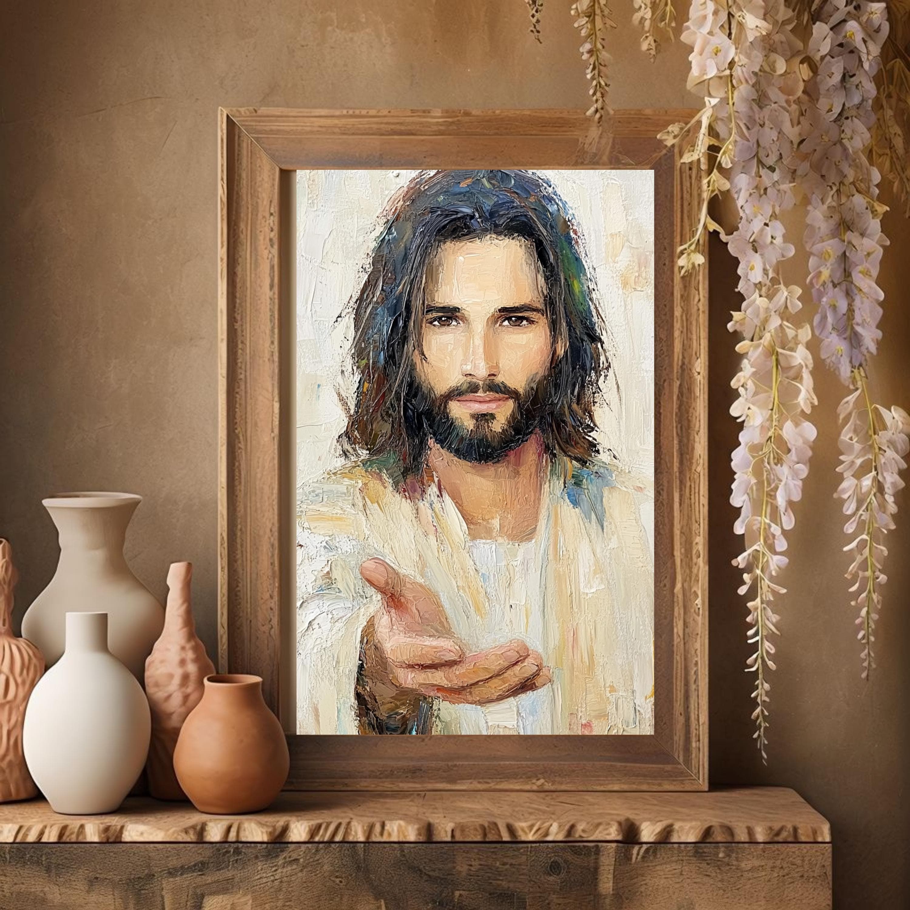 Jesus Watercolor Painting: Religious Christian Art, Easter Gift - image 4