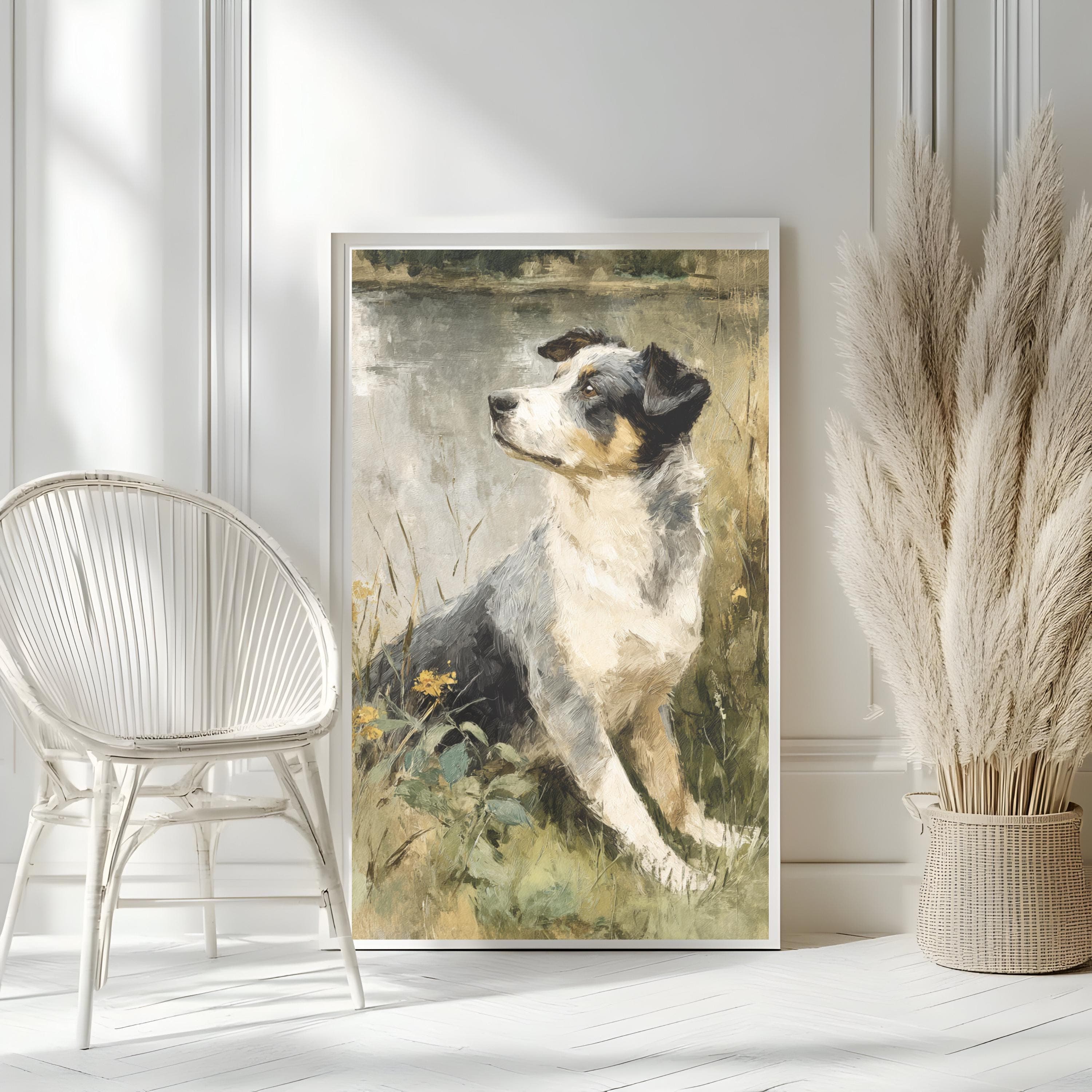 Impasto Australian Cattle Dog Portrait: Rustic Canine Art Print | Canine Companions Collection - image 3
