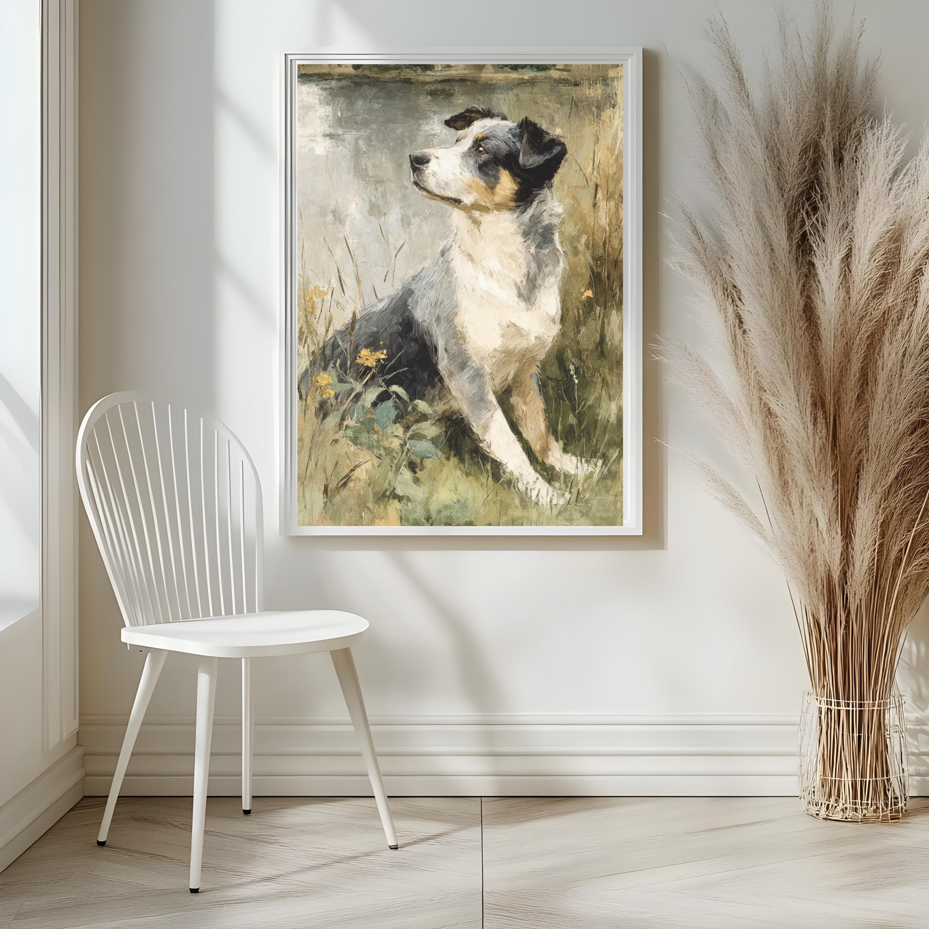 Impasto Australian Cattle Dog Portrait: Rustic Canine Art Print | Canine Companions Collection - image 4