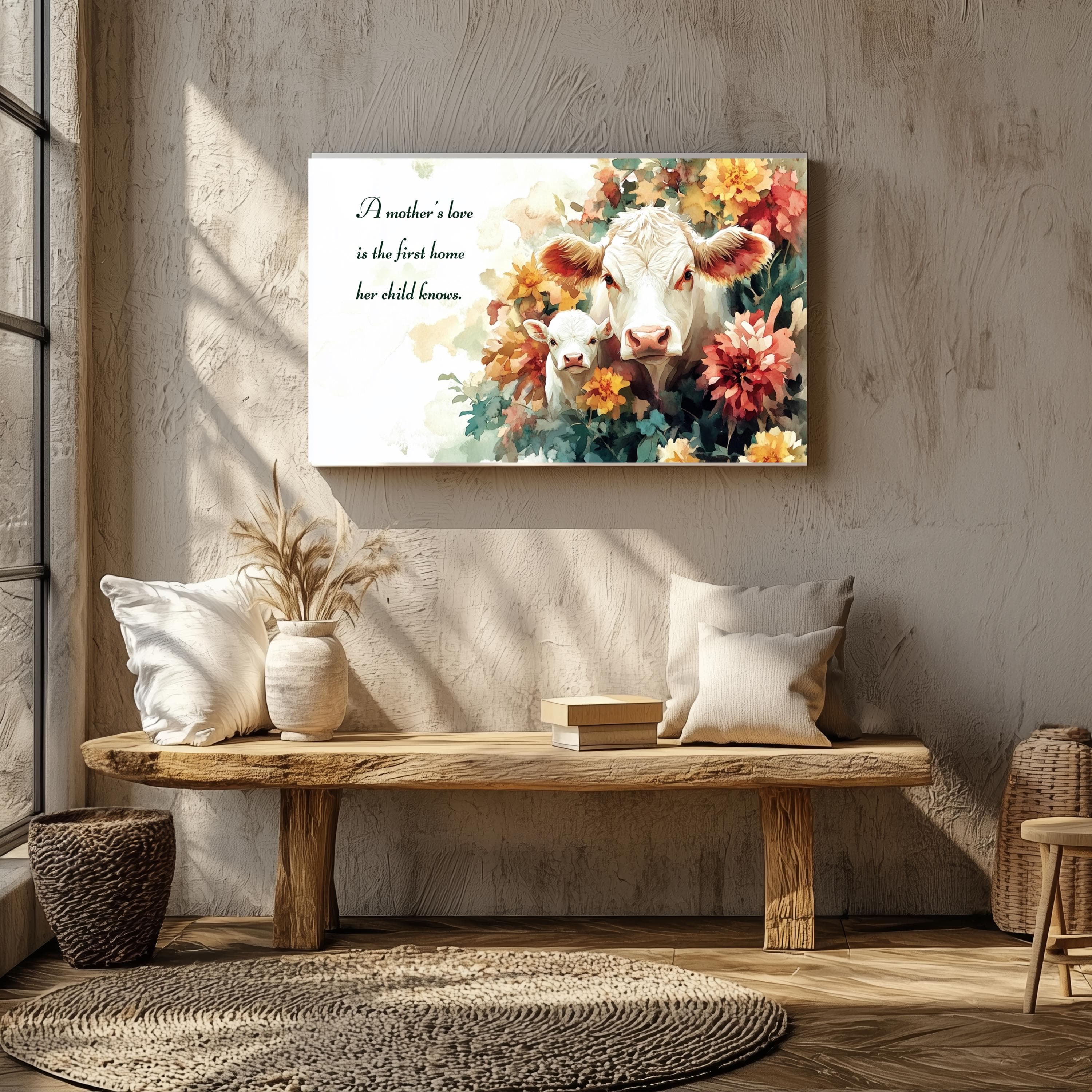 Mama Cow Watercolor Art Print – Farmhouse Nursery Decor - image 2