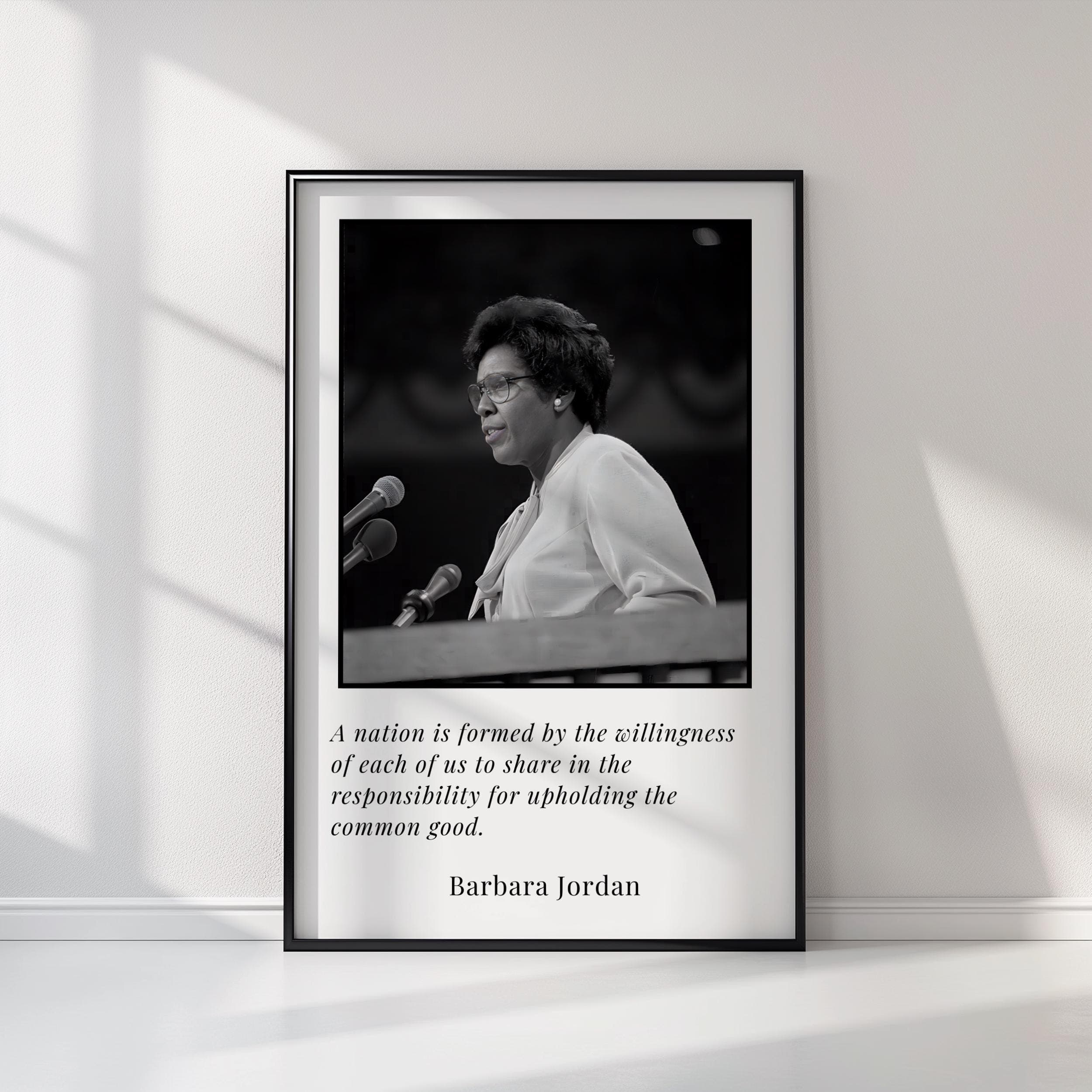 Barbara Jordan Quote Poster – Upholding Common Good, Inspirational Wall Art