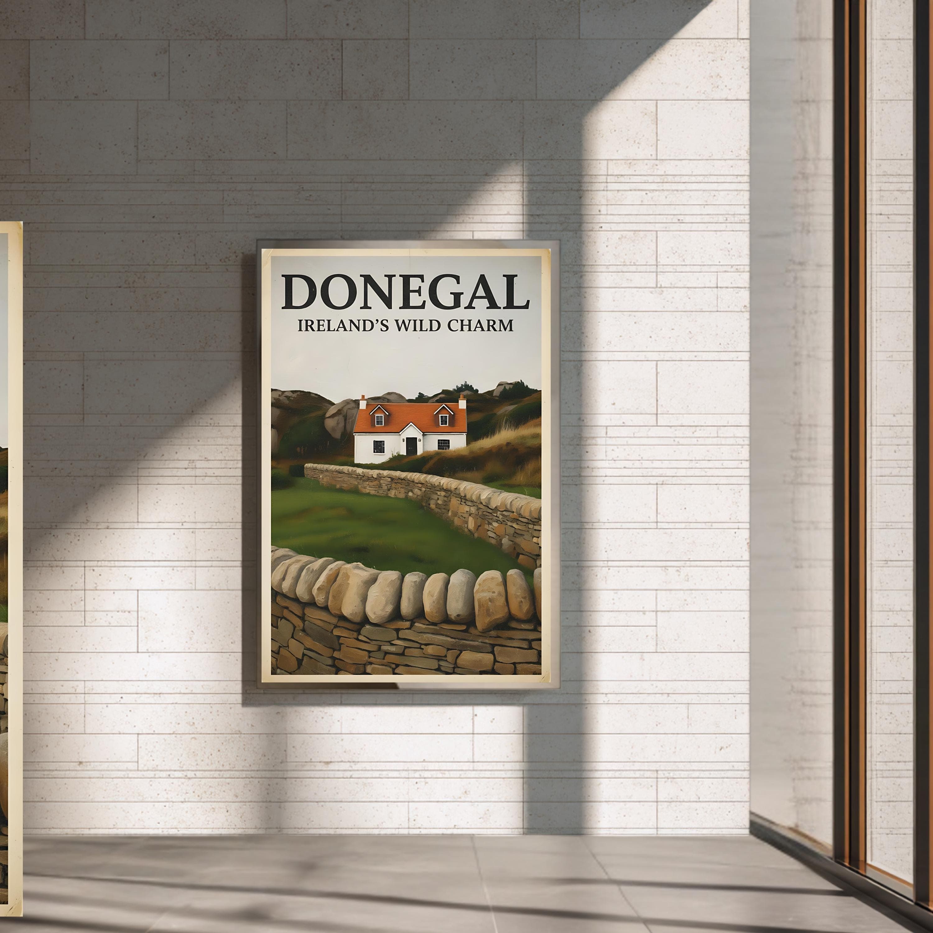 Donegal Ireland Poster | Irish Cottage Landscape Art Print