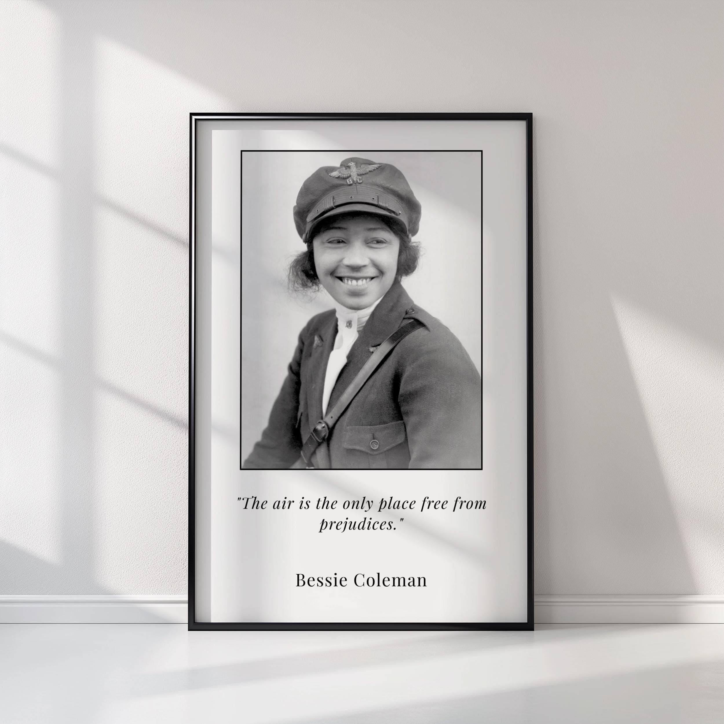 Bessie Coleman Quote Poster – Women’s History Wall Art – Black Aviation Pioneer – Voices of Conviction