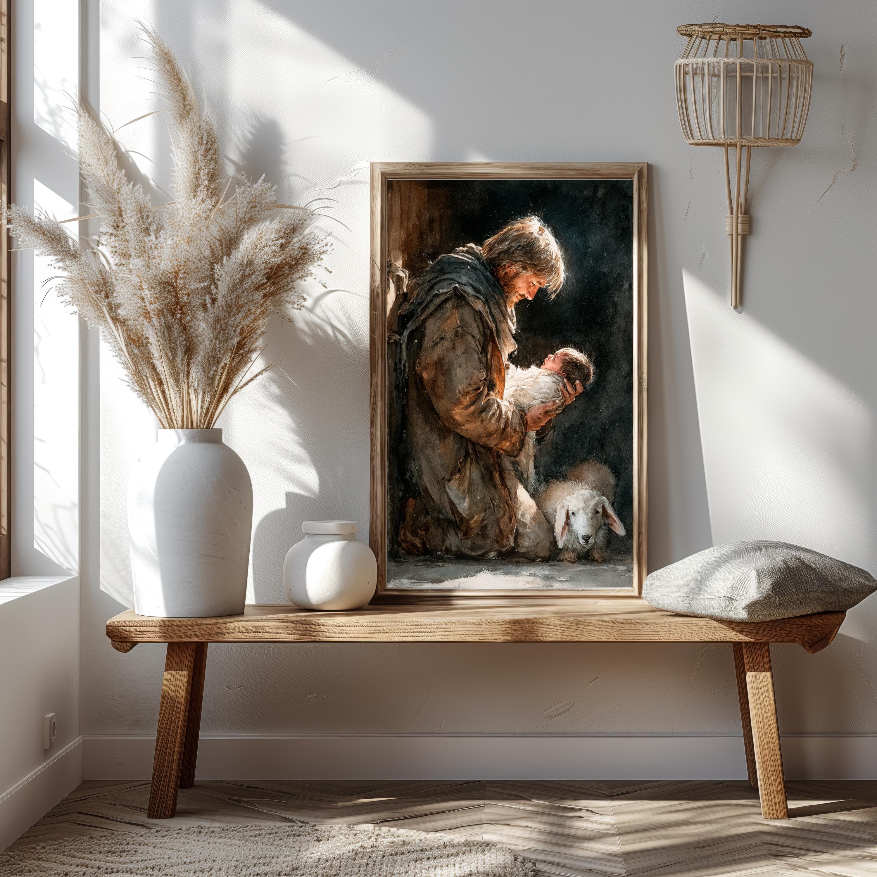 Saint Joseph and baby Jesus Art Print | Catholic Fine Art - image 4